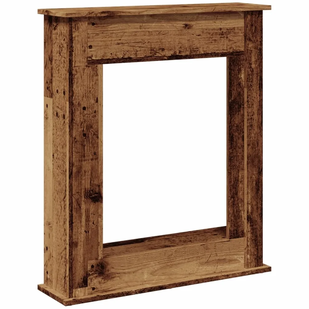 Cornice per Camino Legno Antico 75x20x87,5 cm in Truciolato,Cornice per Camino,Cornice Decorativa Caminetto -854587