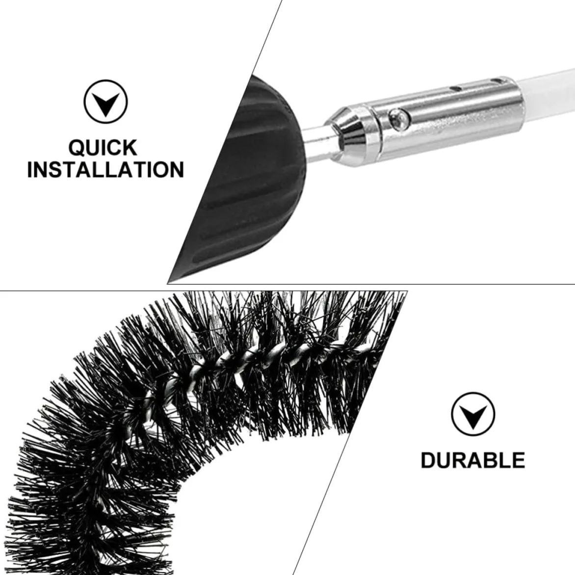 Spazzola per Pulire Fumaria Aste Multiple in Nailon | Canne Metalliche e Camini in Mattoni, Flessibile, Non Graffia, Rimuove Lanugine, Kit per Pulizia