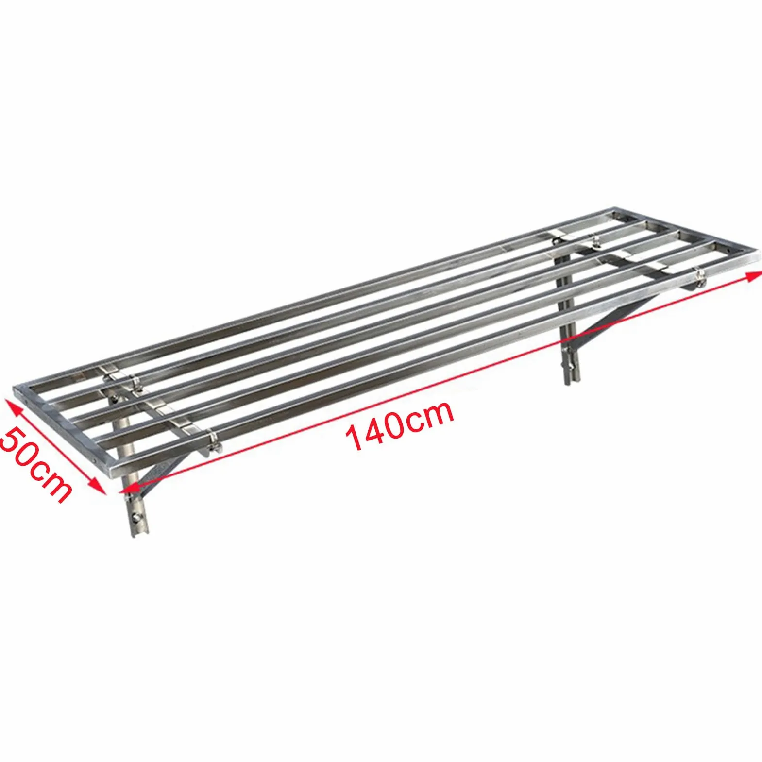 Scaffali da parete resistenti in acciaio inox, a parete, mensole galleggianti per garage, capannoni, cantine e magazzini