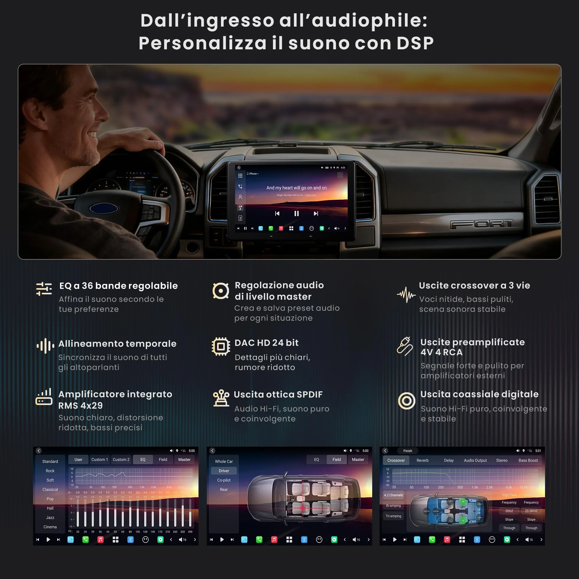 ATOTOZONE 10" QLED DAB AI Autoradio 2 Din Android, 8G+128G, Carplay Senza Fili & Android Auto, 4G LTE, DSP & 36B-EQ, Audio 7.1.2 Canali, Ingresso HDMI, 2 Wifi & Bluetooth, Tracciamento GPS, X10DG211E