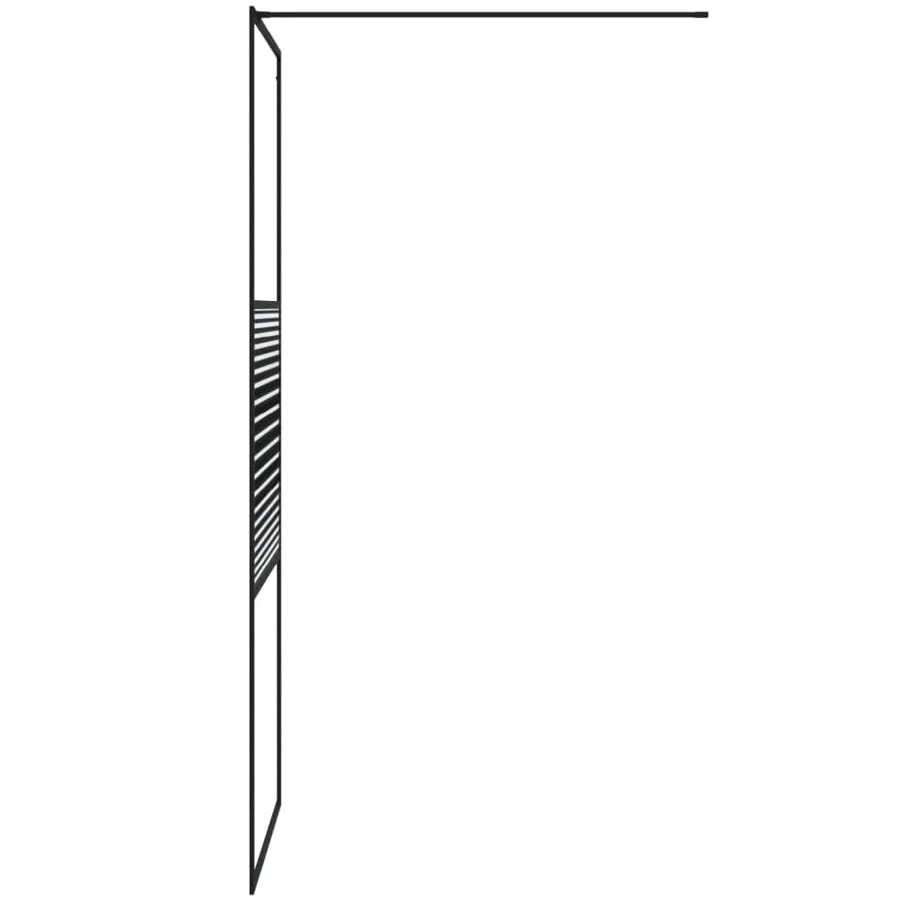 Parete doccia per doccia a pavimento, nero, 80 x 195 cm, vetro ESG trasparente, telaio in alluminio con asta di supporto, paraspruzzi e profilo regolabile, per doccia Walkin, vasca da bagno