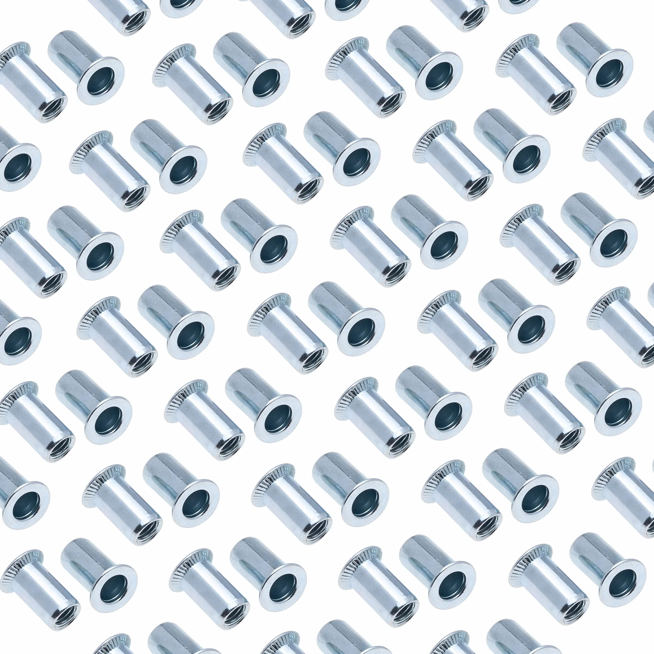 M6 Dadi per Rivetti Ciechi, Inserti Filettati Aperti a Testa Svasata, Dado Rivettato in Acciaio Zincato 6mm (10 pz.)