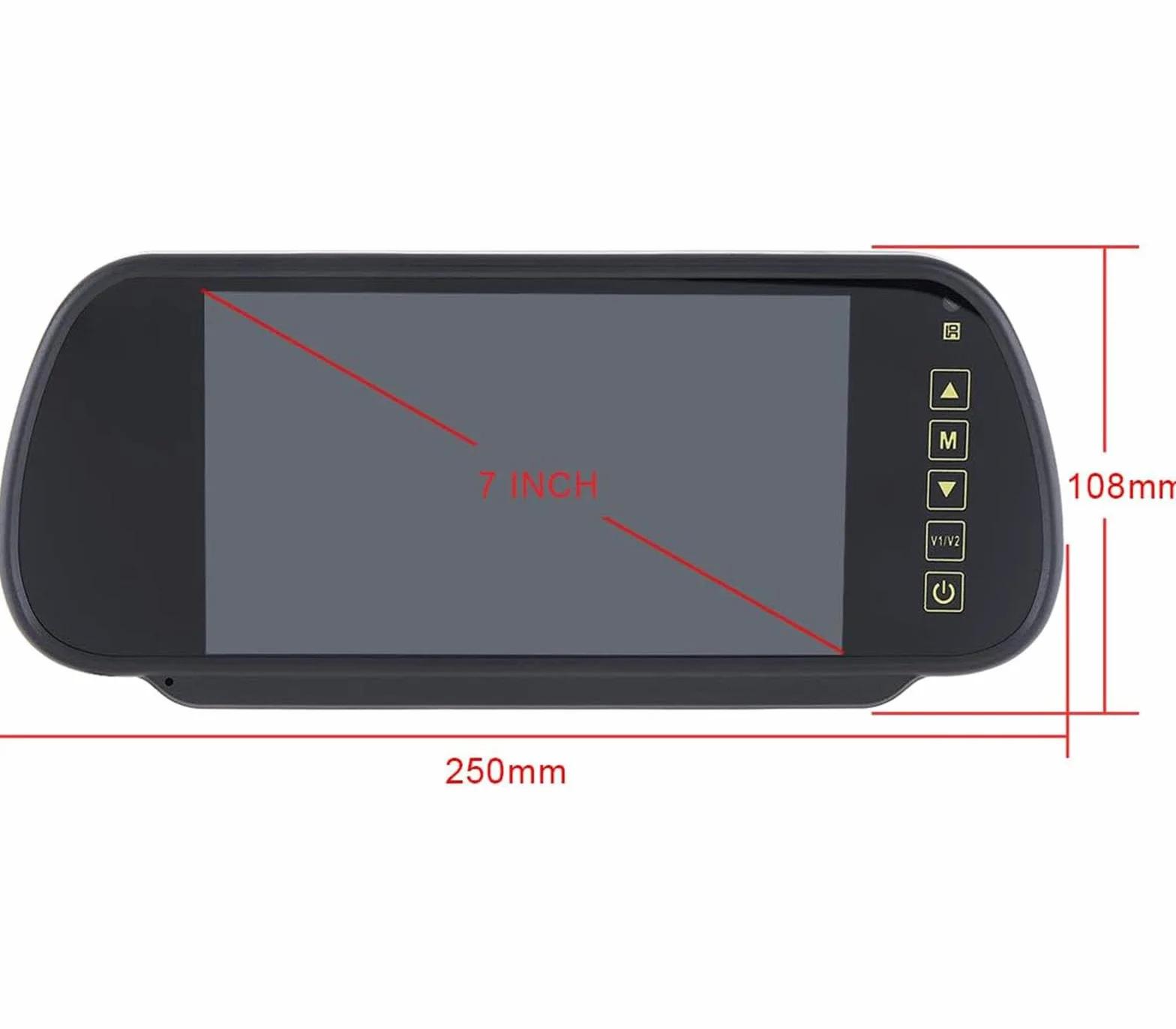 Yasta Specchietto Retrovisore 7" Pollici con Monitor HD per Retromarcia, Display LCD a Colori per Auto, Telecamera di Parcheggio per Camper, Furgone, Camion, SUV, Sistema di Assistenza al Parcheggio