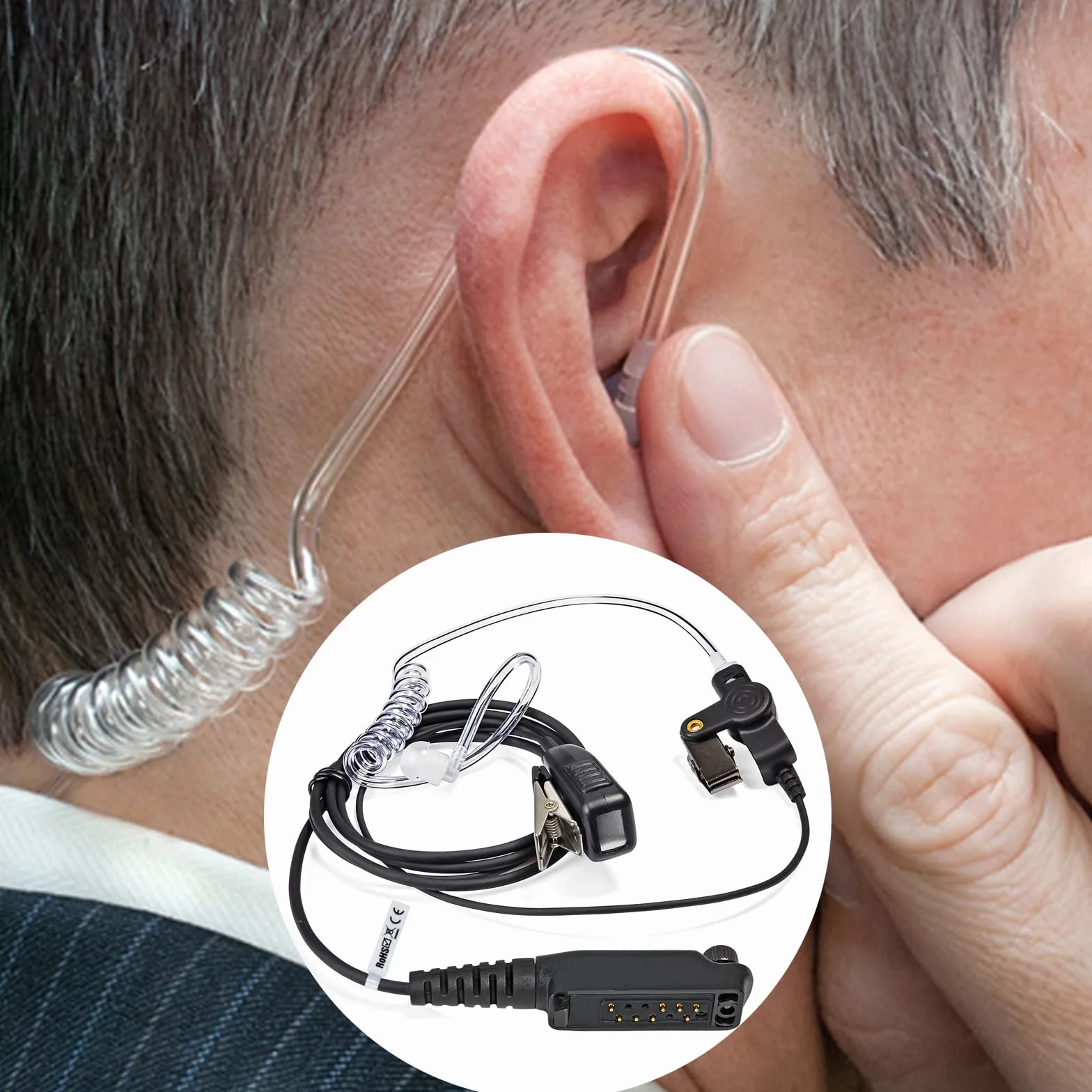 HYS Sepura - Auricolari di sicurezza compatibili con Sepura STP8000 STP9000(Tetra) SC20 SC21, cuffie a tubo acustiche nascoste (Tipo 2)