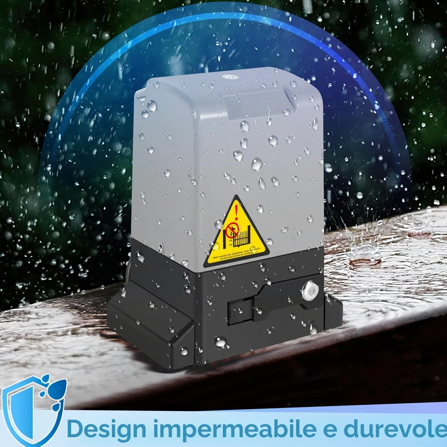 800kg 370W Smart WiFi Kit Automazione Cancello Scorrevole, Motore Cancello Scorrevole per Porte Fino a 12 m, con 2 Telecomandi, Cremagliera da 4 m e 2 chiavi