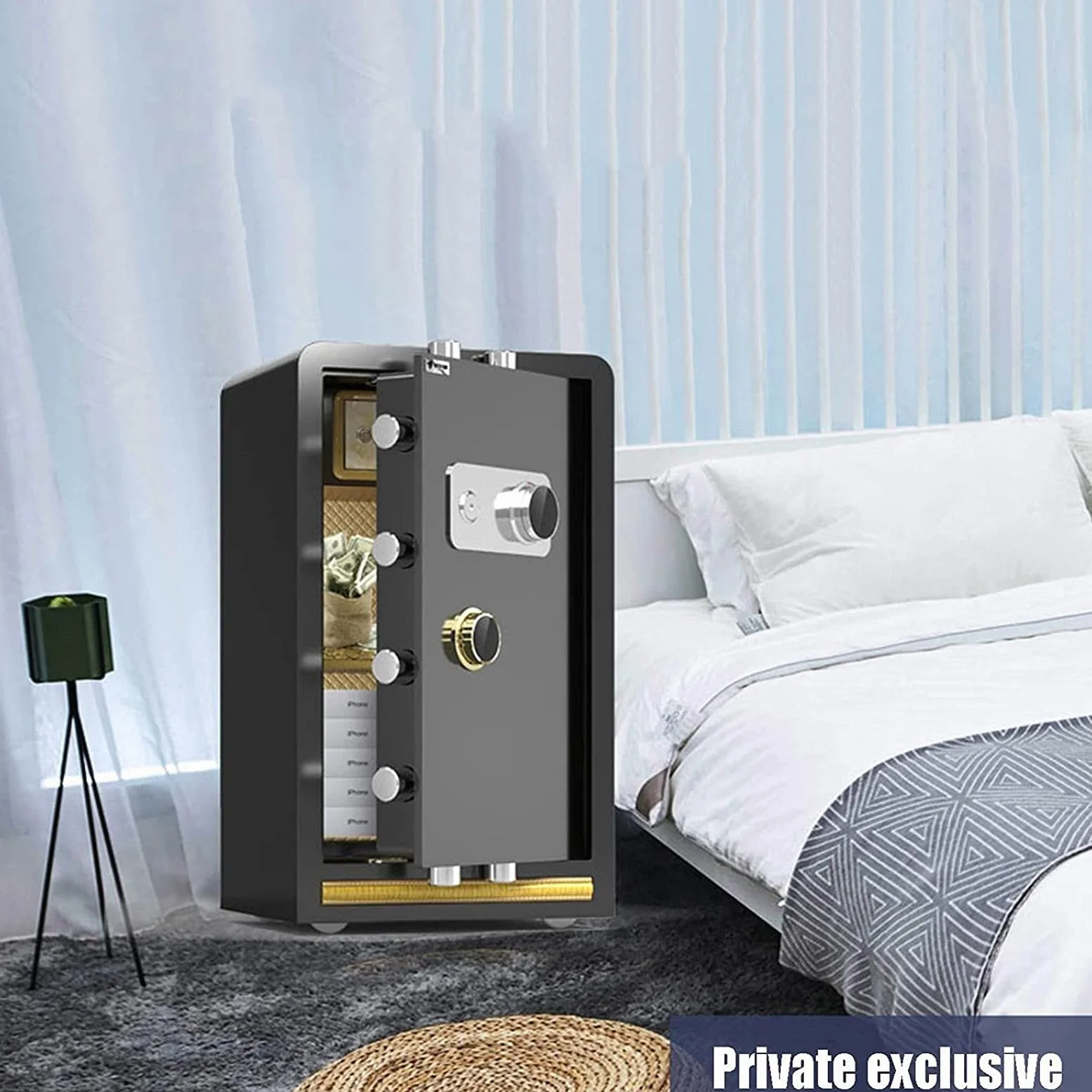 cassaforte, Piccola cassaforte ignifuga antifurto for Uso Domestico, Ufficio, attività Commerciale, Hotel, ECC(60cm)