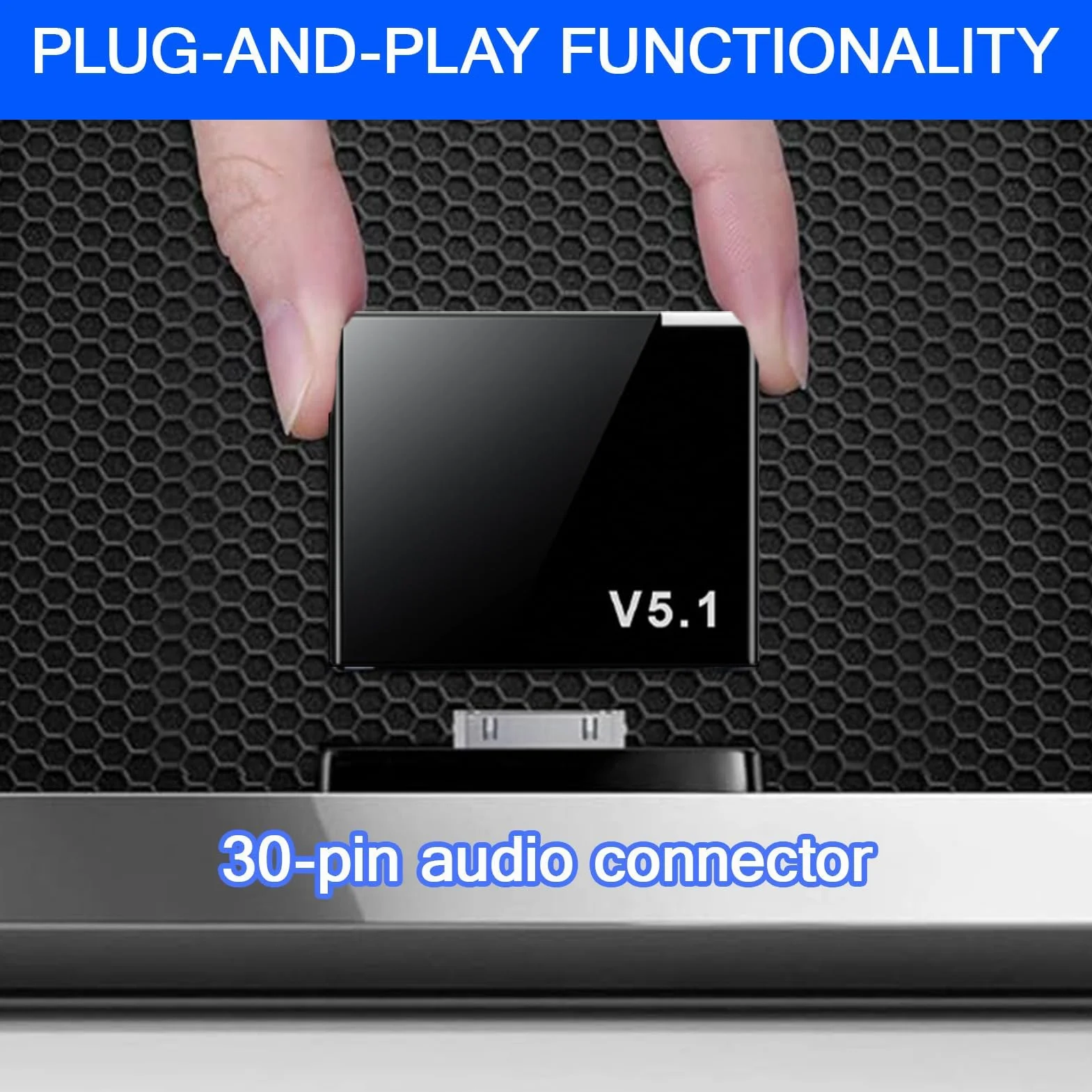 Adattatore Bluetooth 5.1 a 30 pin per stazione di docking Bose SoundDock, mini ricevitore audio portatile per iPhone/iPod a 30 pin, non adatto per auto o moto