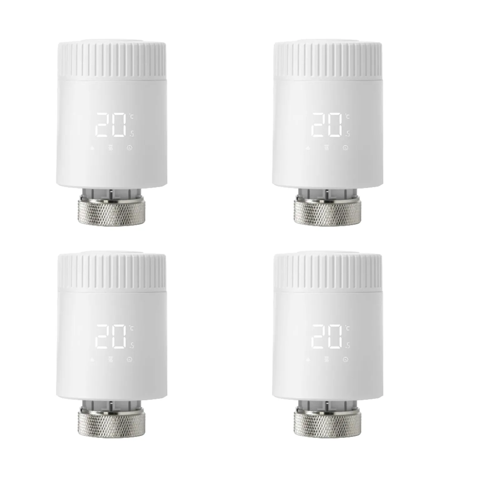 Attuatore Termostatico For Radiatore Smart TRV Valvola Termostatica Controllo Remoto Programmabile Regolazione Automatica(4pcs)