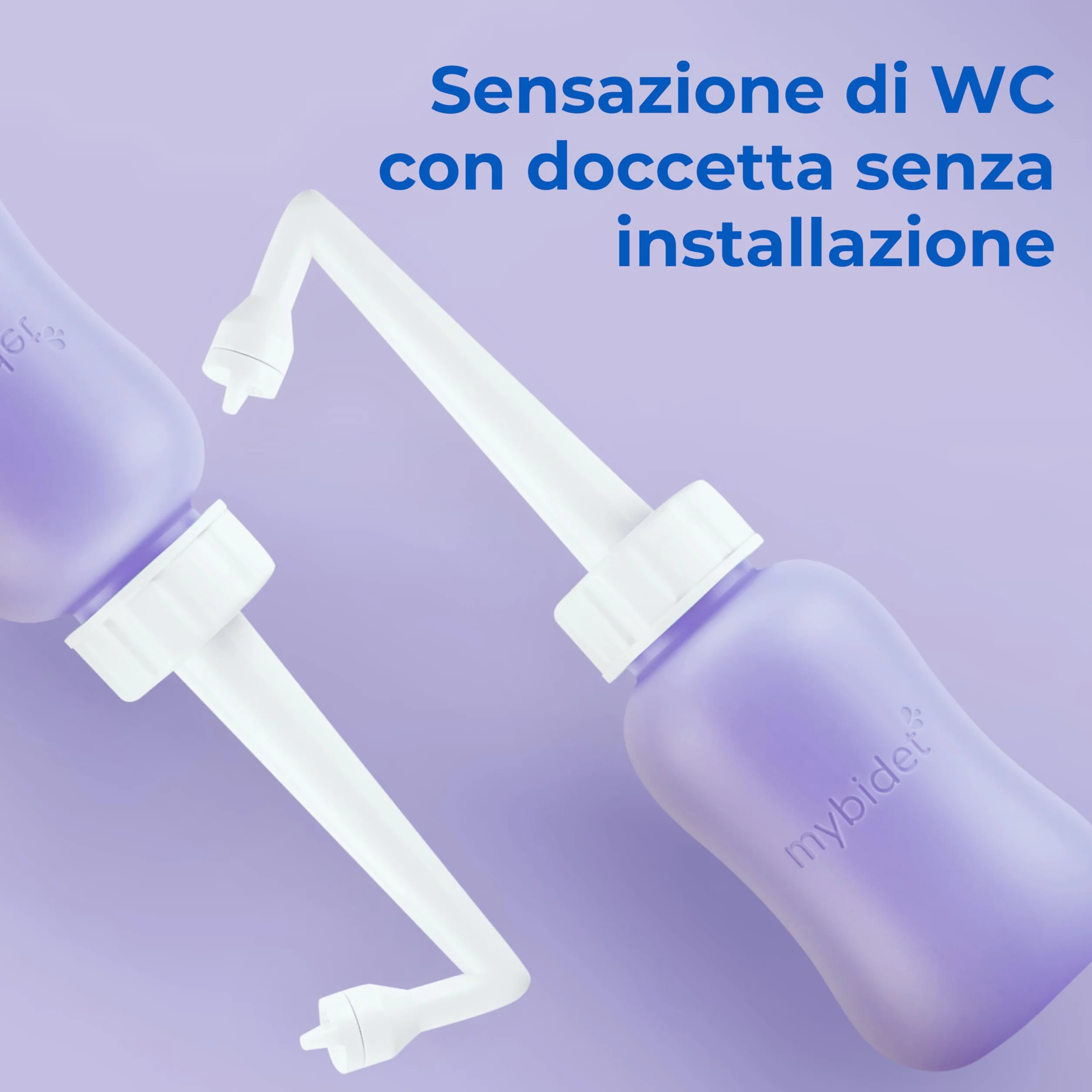 Doccia Intima 3.0 Po con Borsa da Viaggio e Coperchio, Facile da Premere, per Gravidanza, Puerperio, Glutei Doloranti, Bidet o Doccia Popo, Materiali Ecologici e BPA-free, Viola