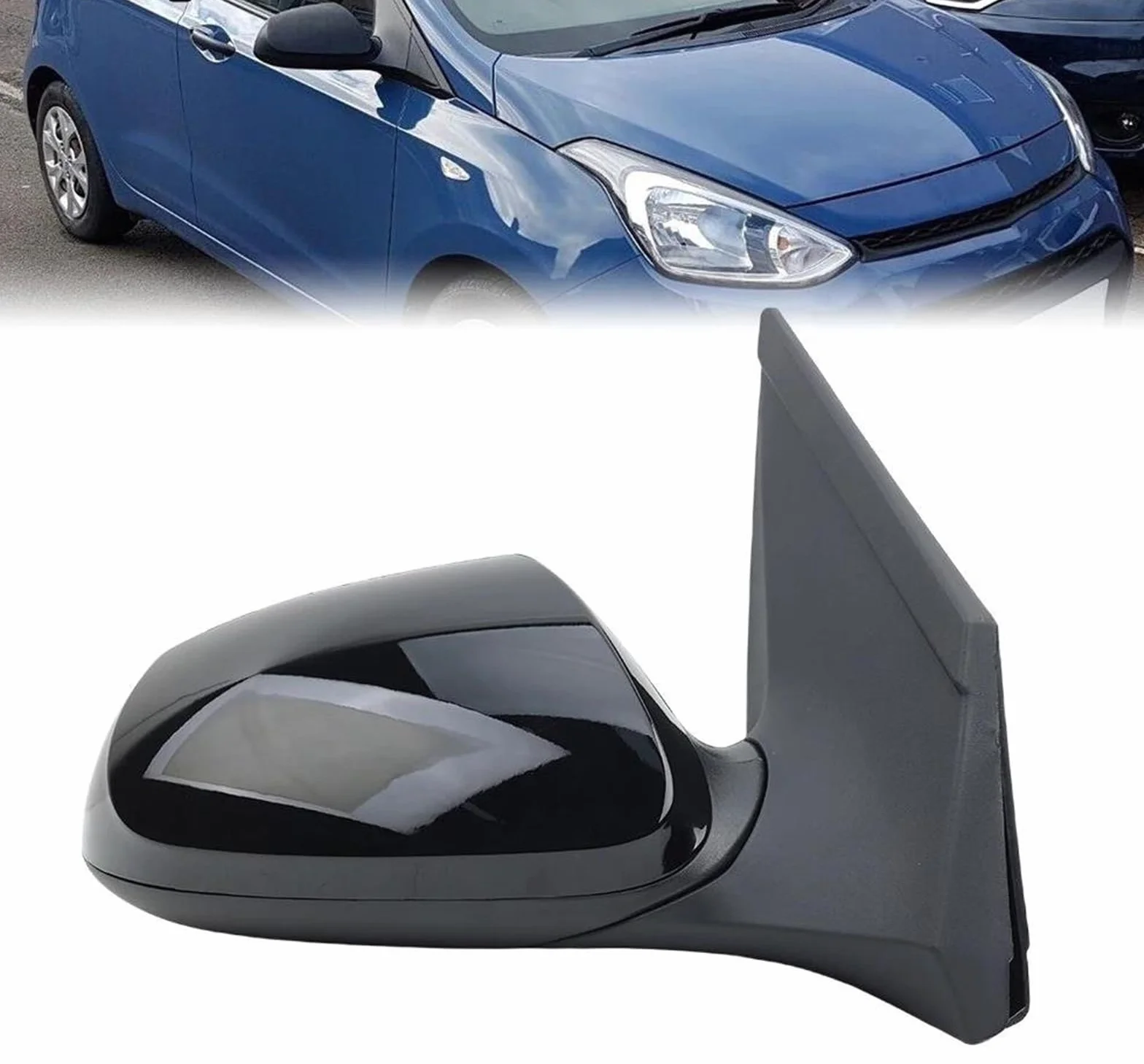 RETROVISORE Elettrico Specchietto retrovisore per Hyundai I10 BA 2013 2014 2015 2016 2017 2018 2019 2020 specchietti Laterali Pieghevoli manuali Neri(1pc Right)
