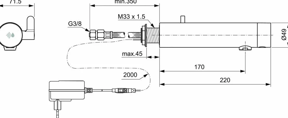 Ideal Standard Sensorflow Miscelatore Elettronico da Incasso per Lavabo Cromato