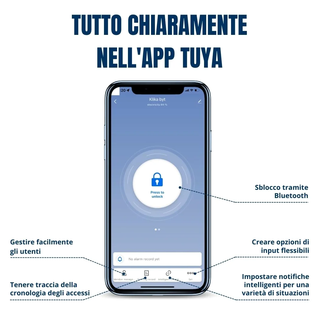 Serratura Smart con Maniglia Intelligente e Controllo via App TTLock – Apertura con Impronta Digitale, Codice o Smartphone – Serratura Elettrica con Cilindro per Porta Interna o Cancello Esterno