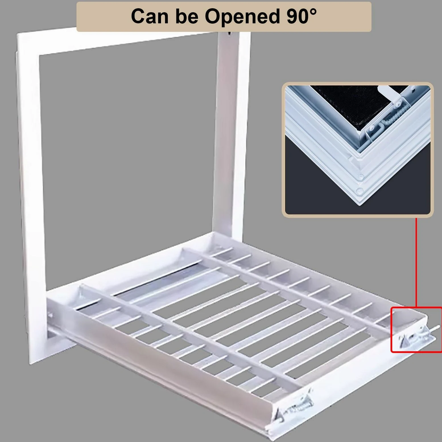 Griglia di Ventilazione Personalizzata per Cucina con Soffitta, Copertura Quadrata per Parete, Pannello di Accesso con Persiana Rimovibile(38x38in (97x97cm))