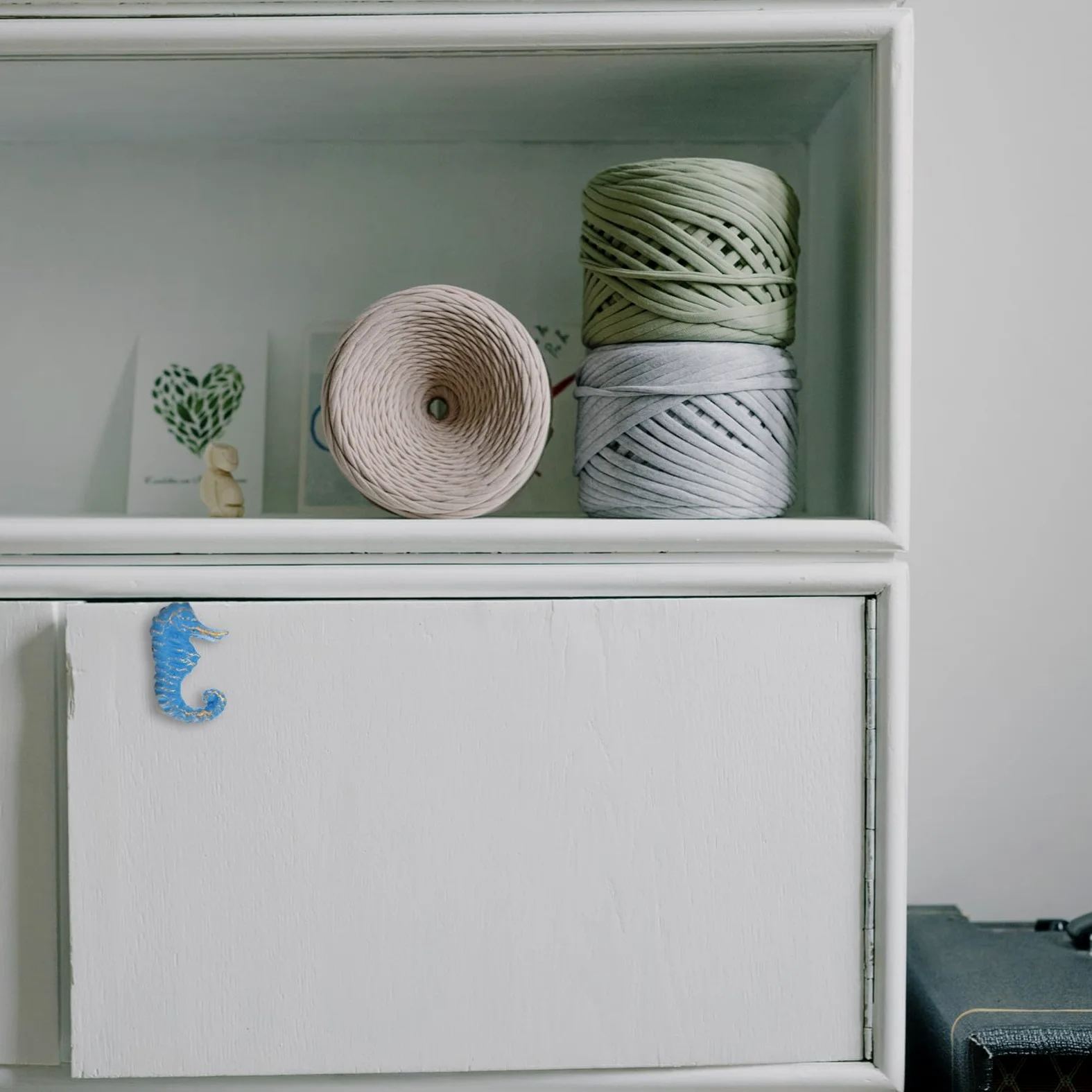 Maniglie per Mobili Stile Marino Retrò, 4 Pezzi in Ferro Blu, Facile da Installare, per Armadi e Credenze, Decorazione la Casa
