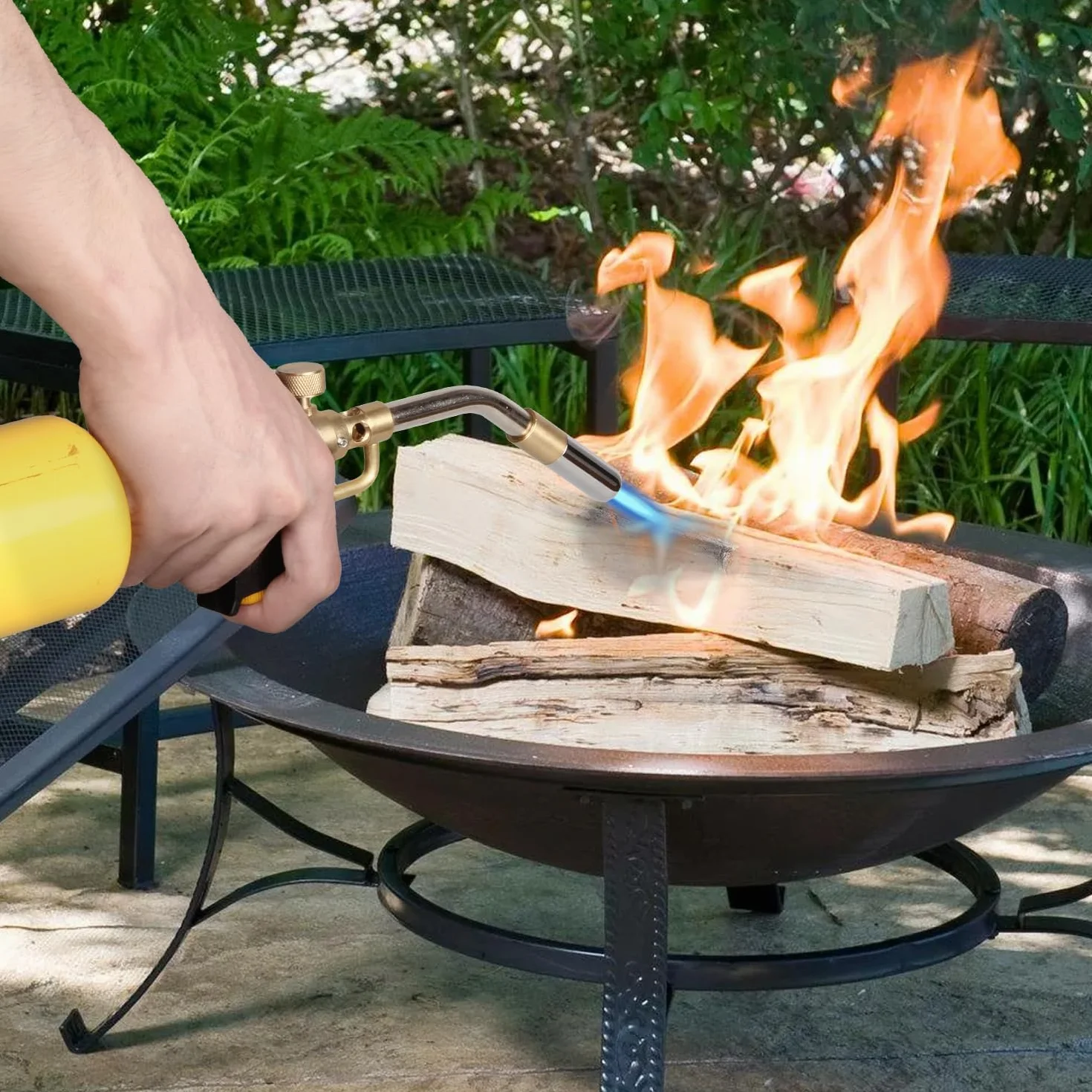 Torcia a propano ad alta intensità, torcia a gas con grilletto, torcia per saldatura per serbatoio propano MAP, MAPP Tank, saldatura, accensione, barbecue, illuminazione