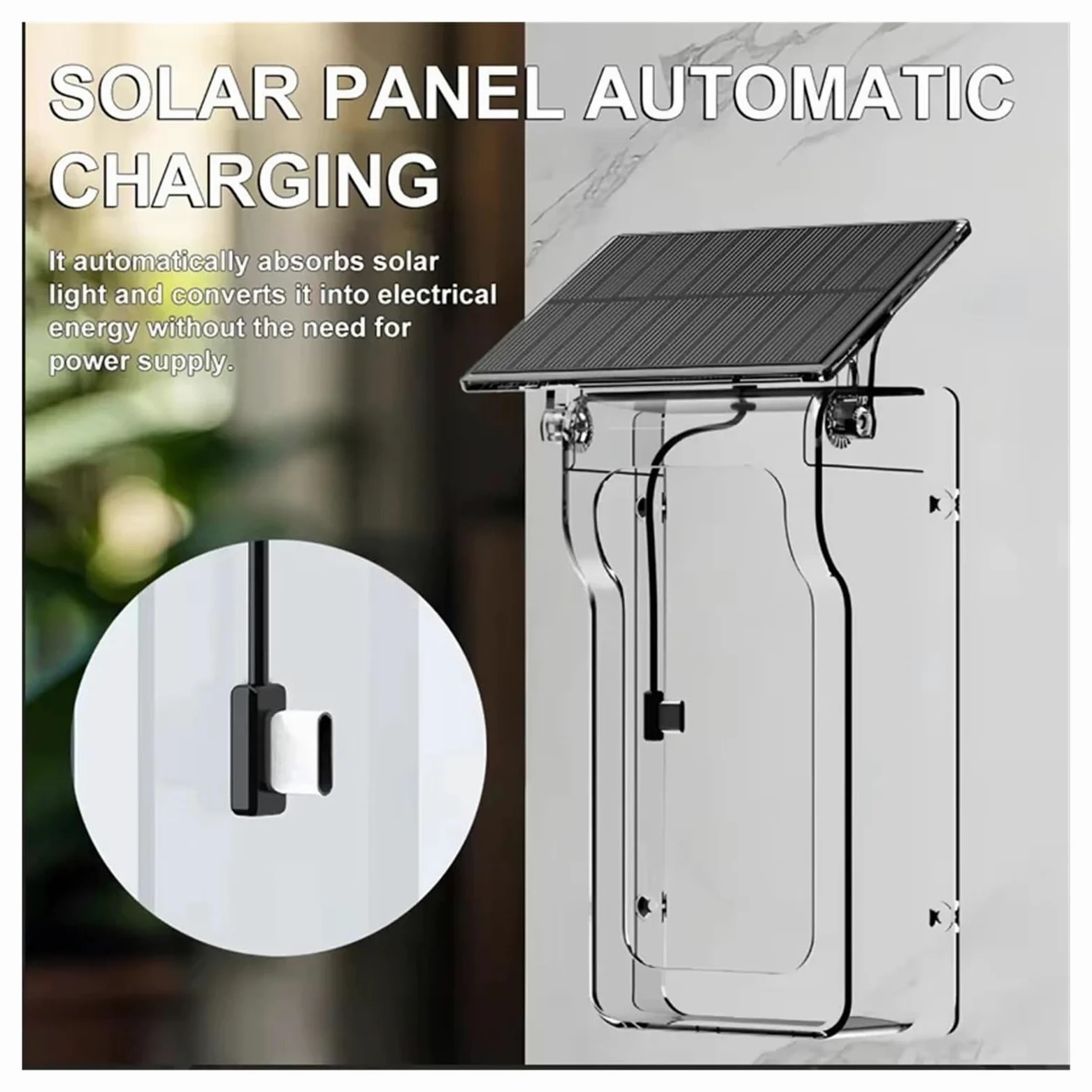 Tuya - Campanello WiFi con copertura solare antipioggia senza fili (set nero)