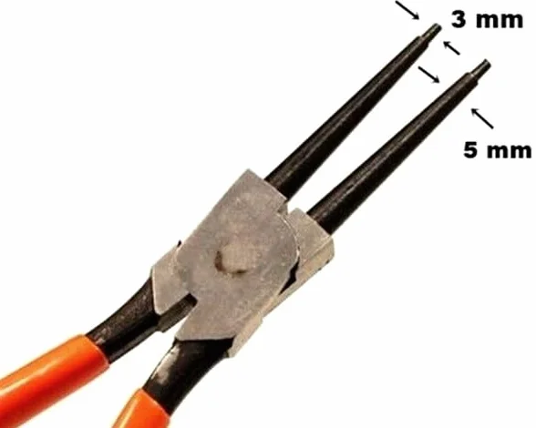 PINZA DRITTA AD ESPANSIONE EXTRA LUNGA PER ANELLI ELASTICI SEEGER 320 mm IN ACCIAIO FORGIATO