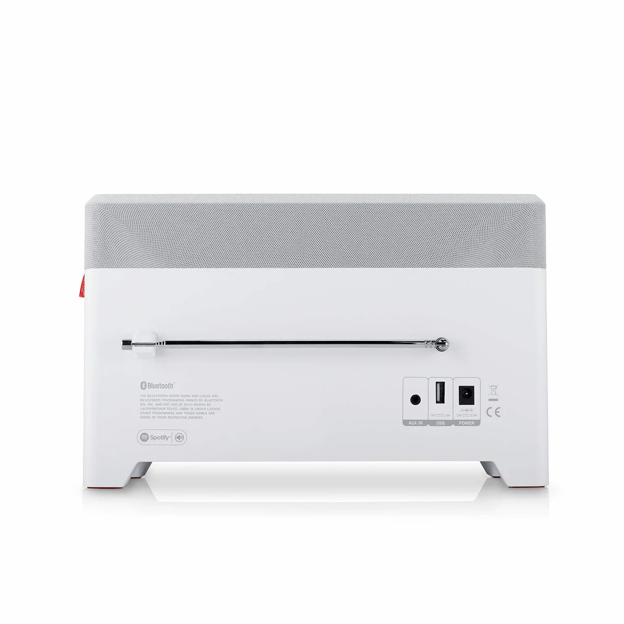 Teufel Radio 3Sixty, Radio Digitale Internet DAB+ FM con Telecomando, Ingresso AUX, Funzione Power Bank, Bianco