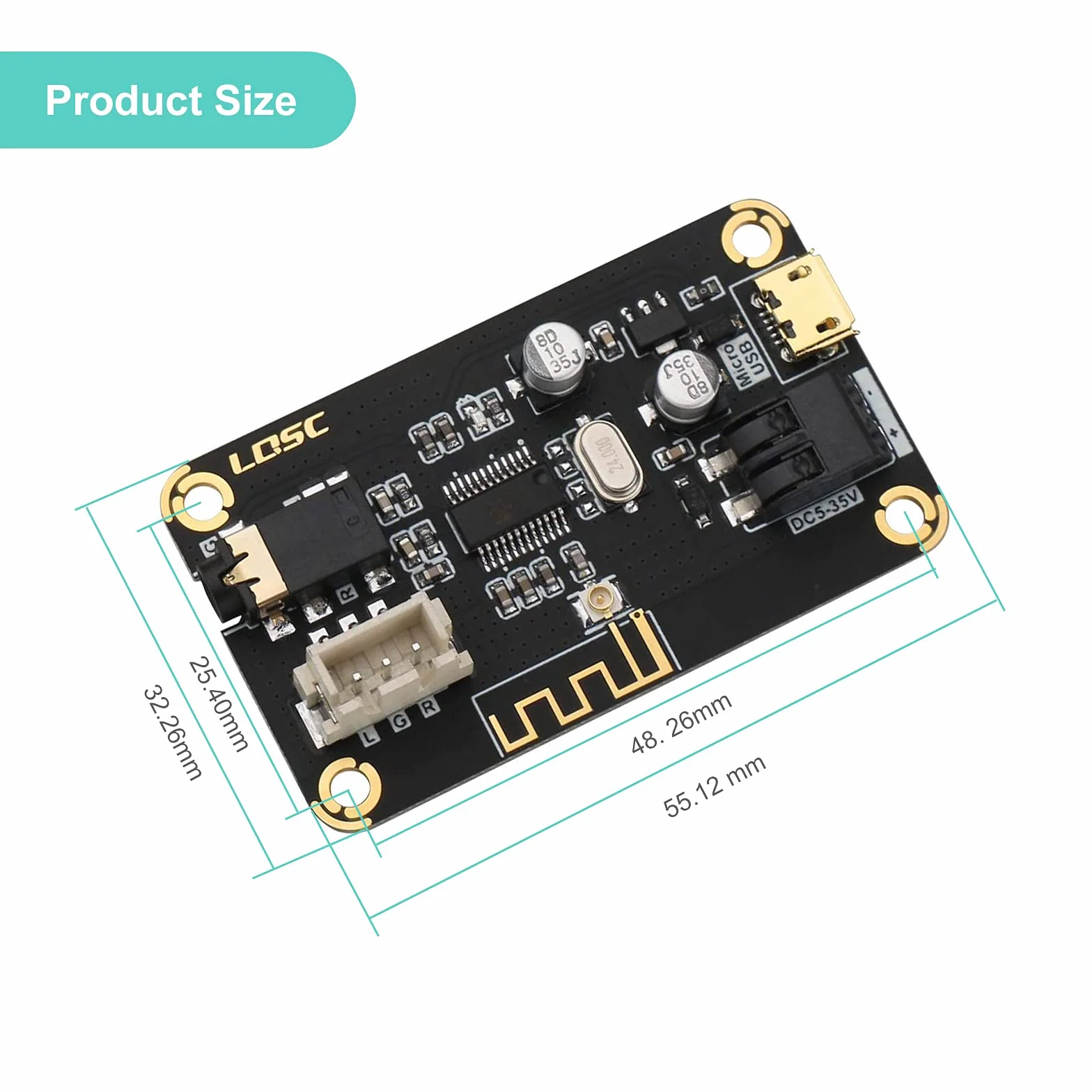 RUZHI Modulo Bluetooth Scheda Audio Stereo MP3 DC 5-35V Portatile Decodificatore Elettronico Senza Fili Chip Cuffie Stereo DIY