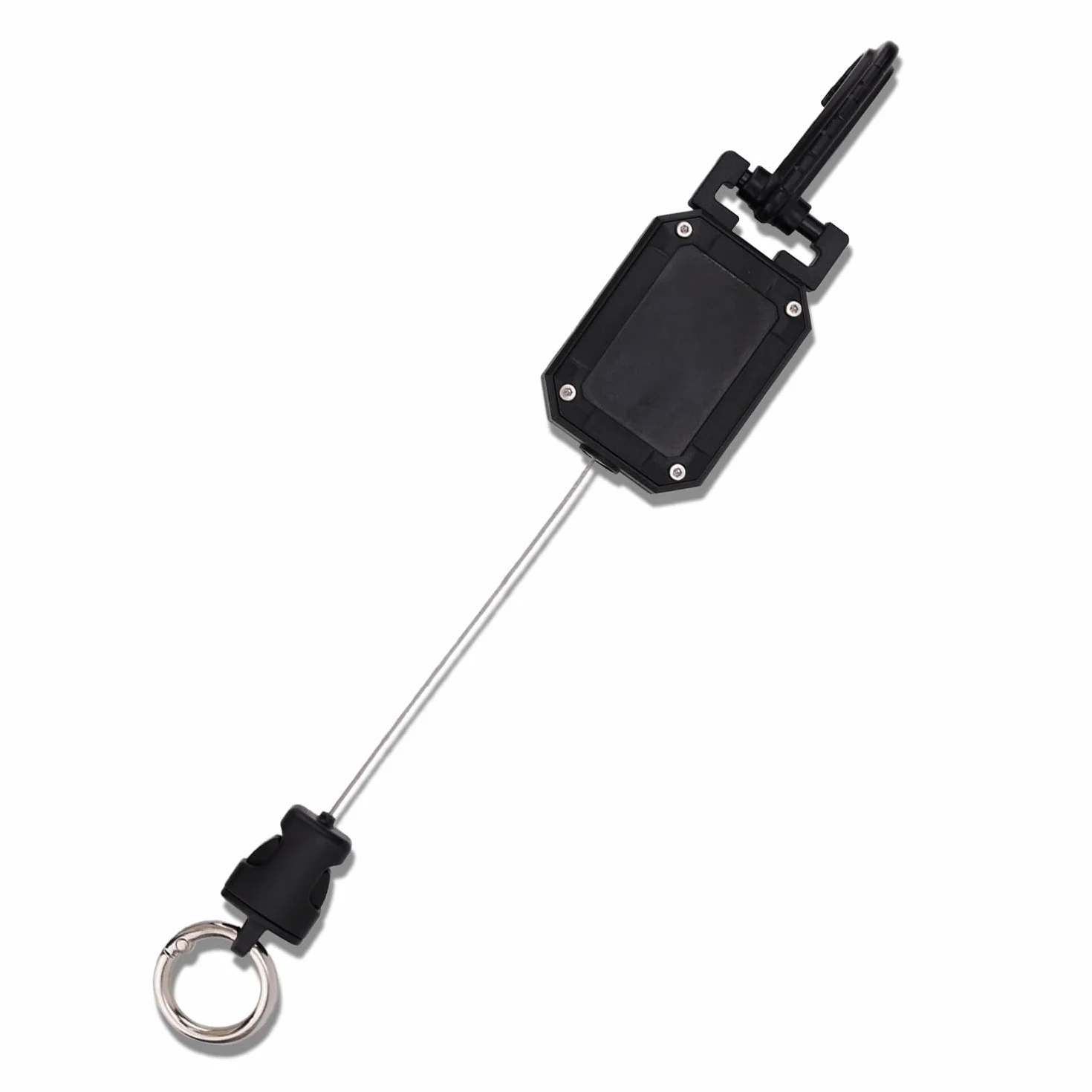 Supporto Retrattile Microfono CB, Gancio Retrattile per Microfono CB con Clip in Acciaio Inossidabile Supporto per Camion Zaini Auto Cinture di Sicurezza