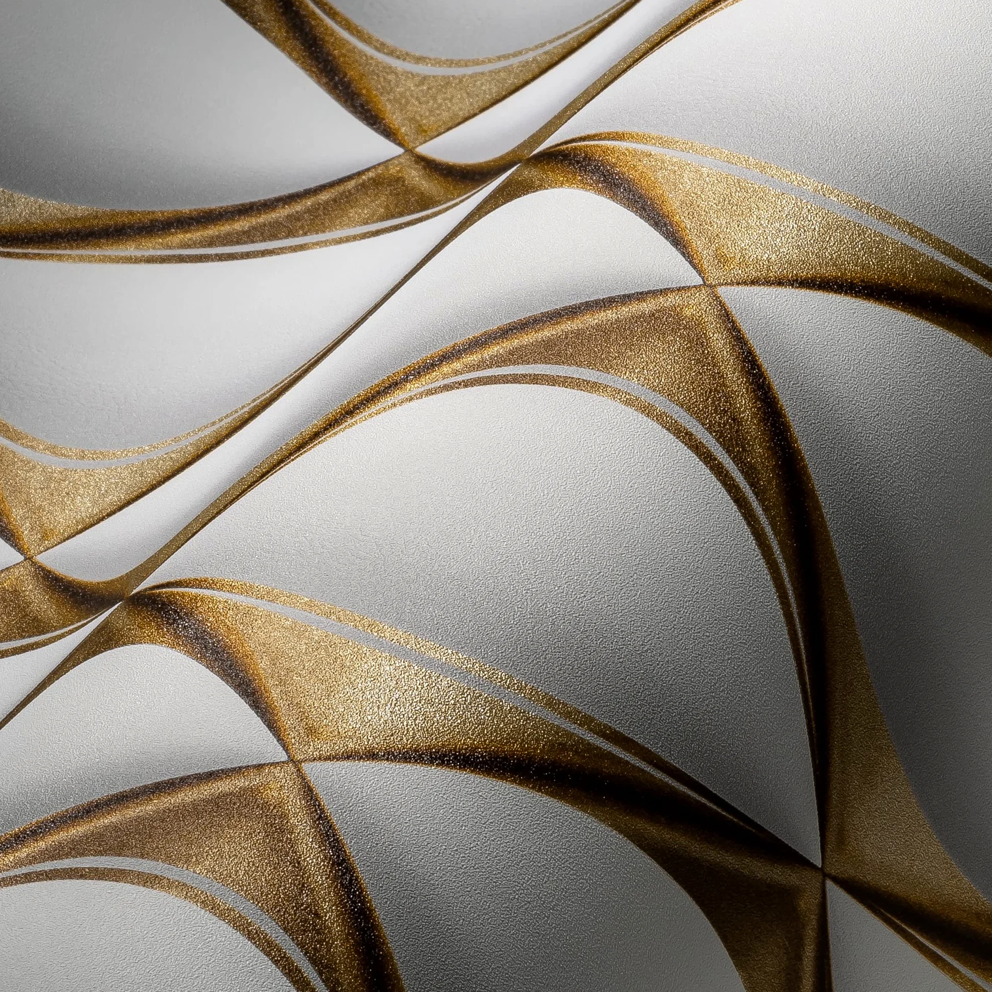 Livingwalls Carta da parati non tessuto - Geometrica in Oro, Bianco e Grigio - per varie stanze - in 10,05 m x 0,53 m