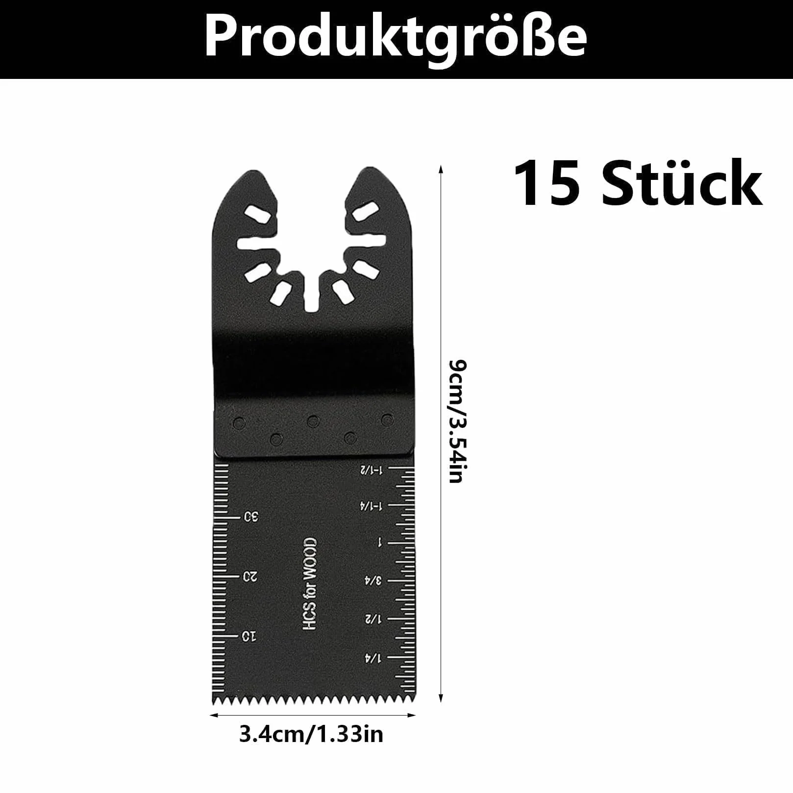 15 PzLame Multifunzione Oscillante, 34mm Lame Utensile Multifunzione Oscillante, Lame Oscillanti Accessori Attacco Rapido per Multi Tool Legno Plastica Metallo PVC
