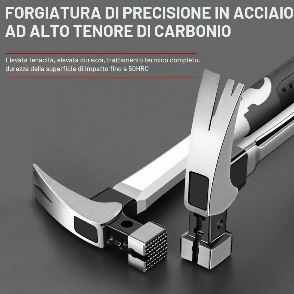 Martello da Carpentiere 368g 40cm Acciaio al Carbonio Heavy Duty Artiglio