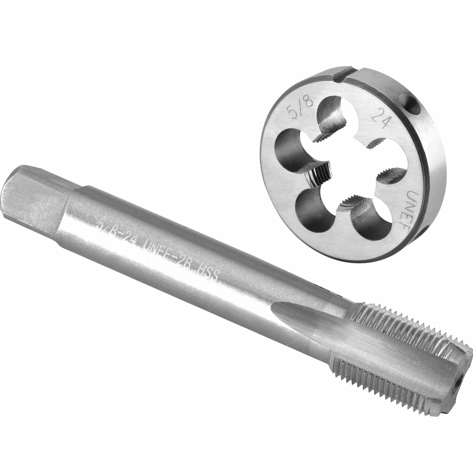 Set di maschi e filiere UNEF 5/8"-24 maschio for filettatura a macchina filiera tonda