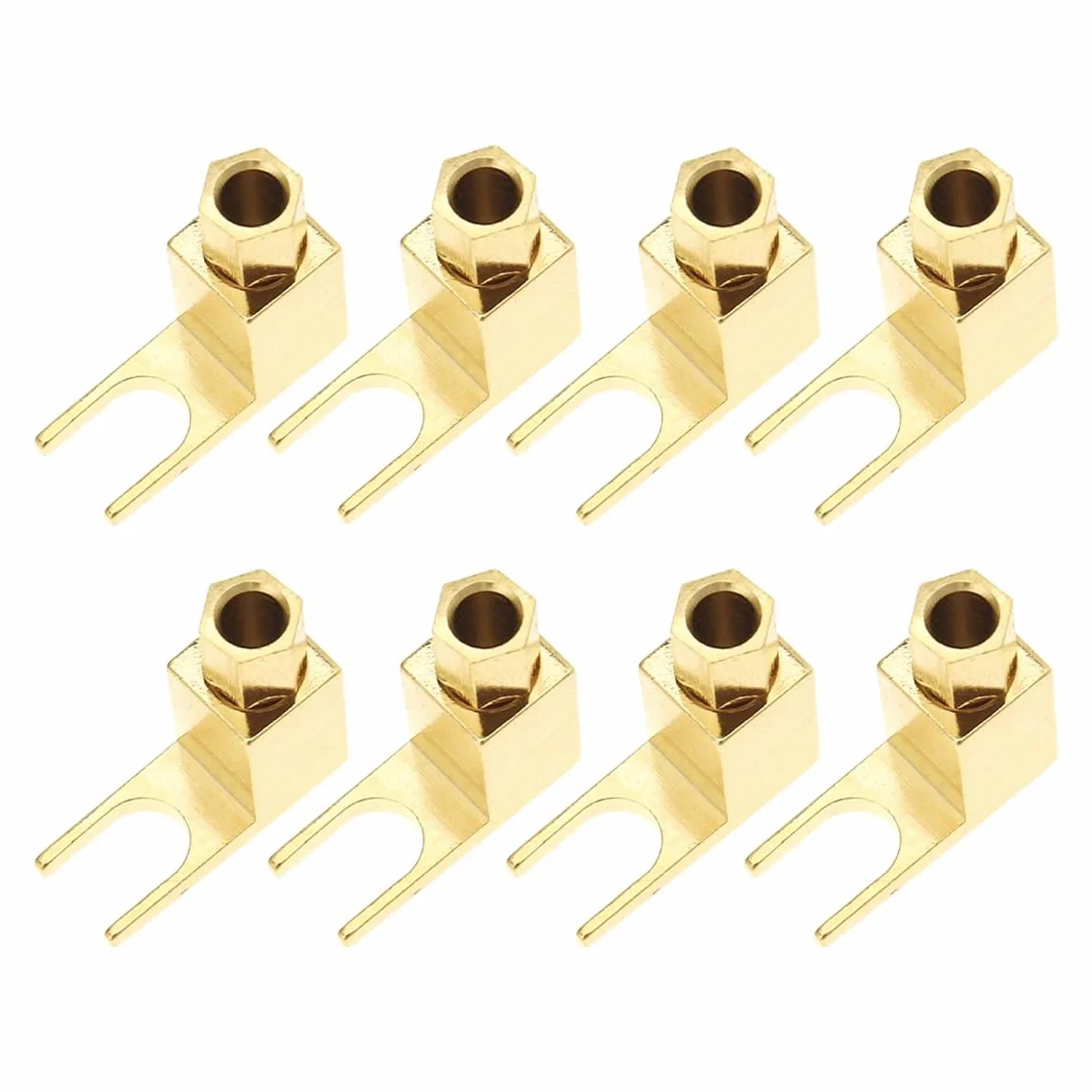 WANGCL 8 pezzi Connettore per cavo altoparlante, adattatore da banana a forcella Hi-End Cavo altoparlante Filo forcella rettangolare For-k e connettore a morsetto