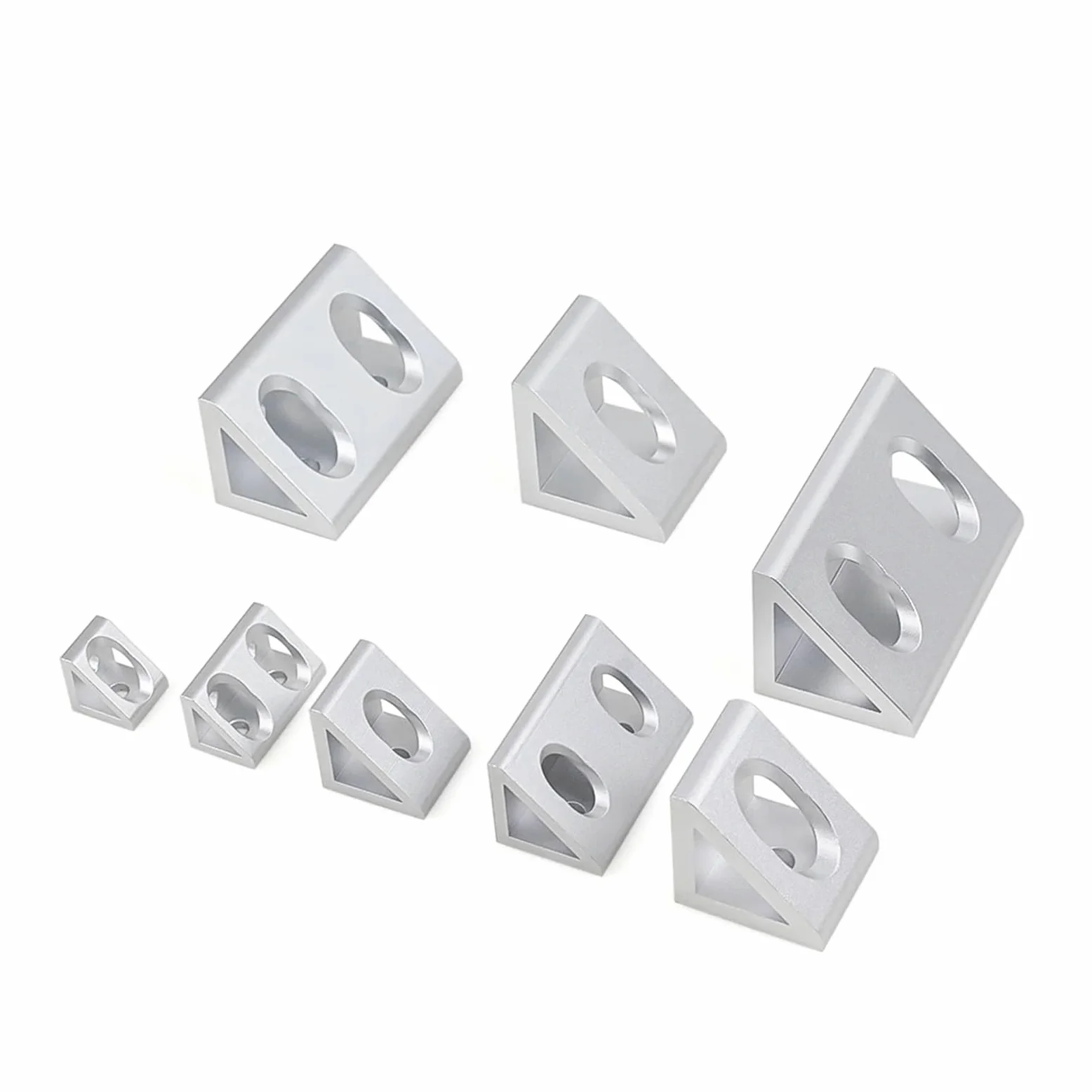Staffe angolari triangolari con profilo in alluminio | Robusti blocchi di collegamento triangolari da 4 pezzi, compatibili con profili in alluminio 2020/3030/4040/2040/3060