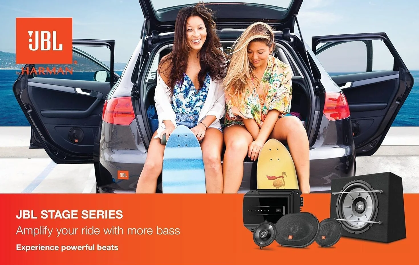JBL Stage1 41F Set di Altoparlanti Auto a 2 Vie di Harman Kardon - Casse Auto 10cm | 100mm | 4 pollici da 125 watt - 25 watt RMS