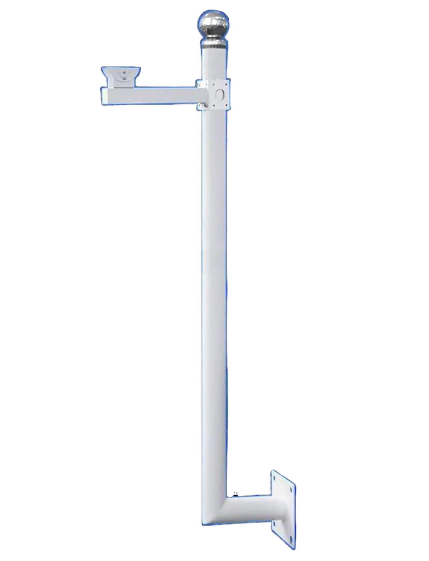 Palo per Telecamera, Staffa di Montaggio per palo per Telecamera di Sicurezza Resistente, Rack di sorveglianza in Acciaio zincato Resistente alle intemperie, Staffa angolare da 100 cm/39,37
