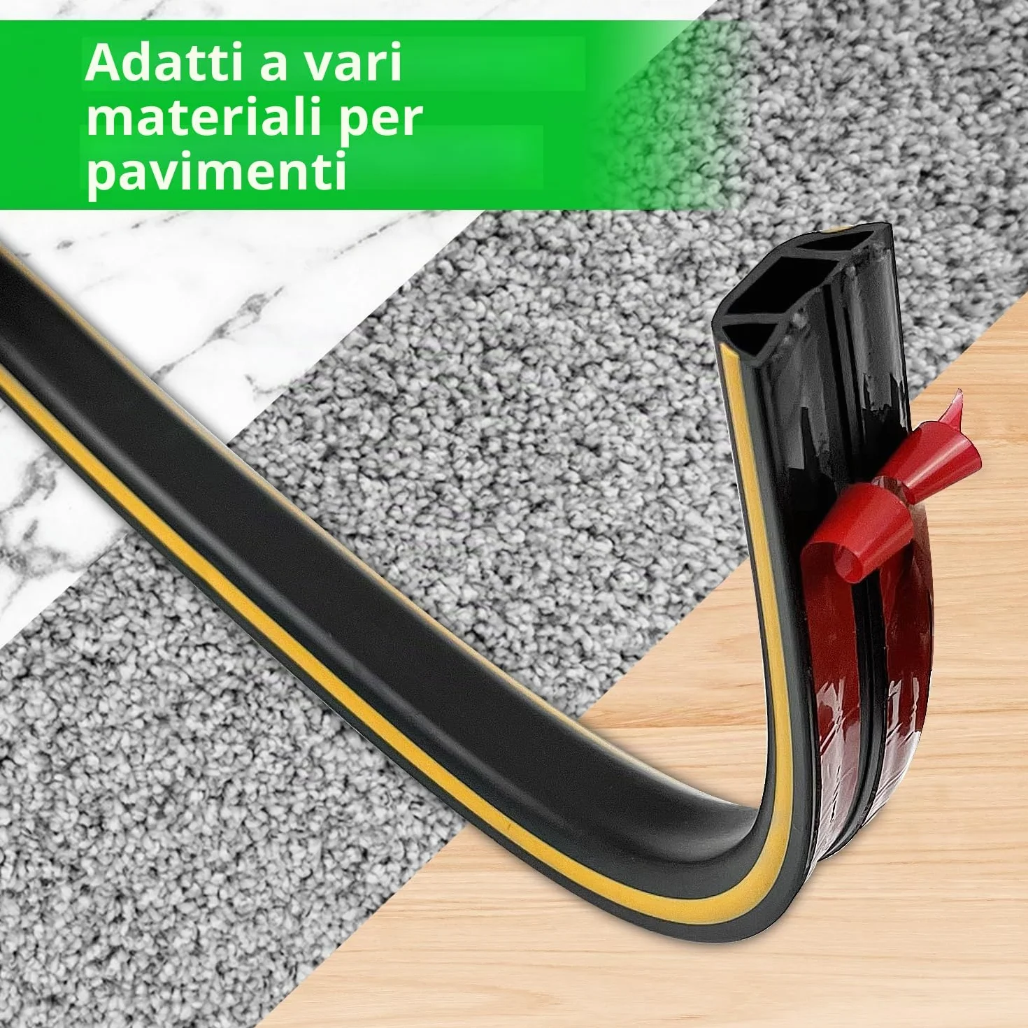 Canalina Passacavi Pavimento 300 cm, Calpestabile Esterno Adesiva PVC Flessibile per Cavi Elettrici