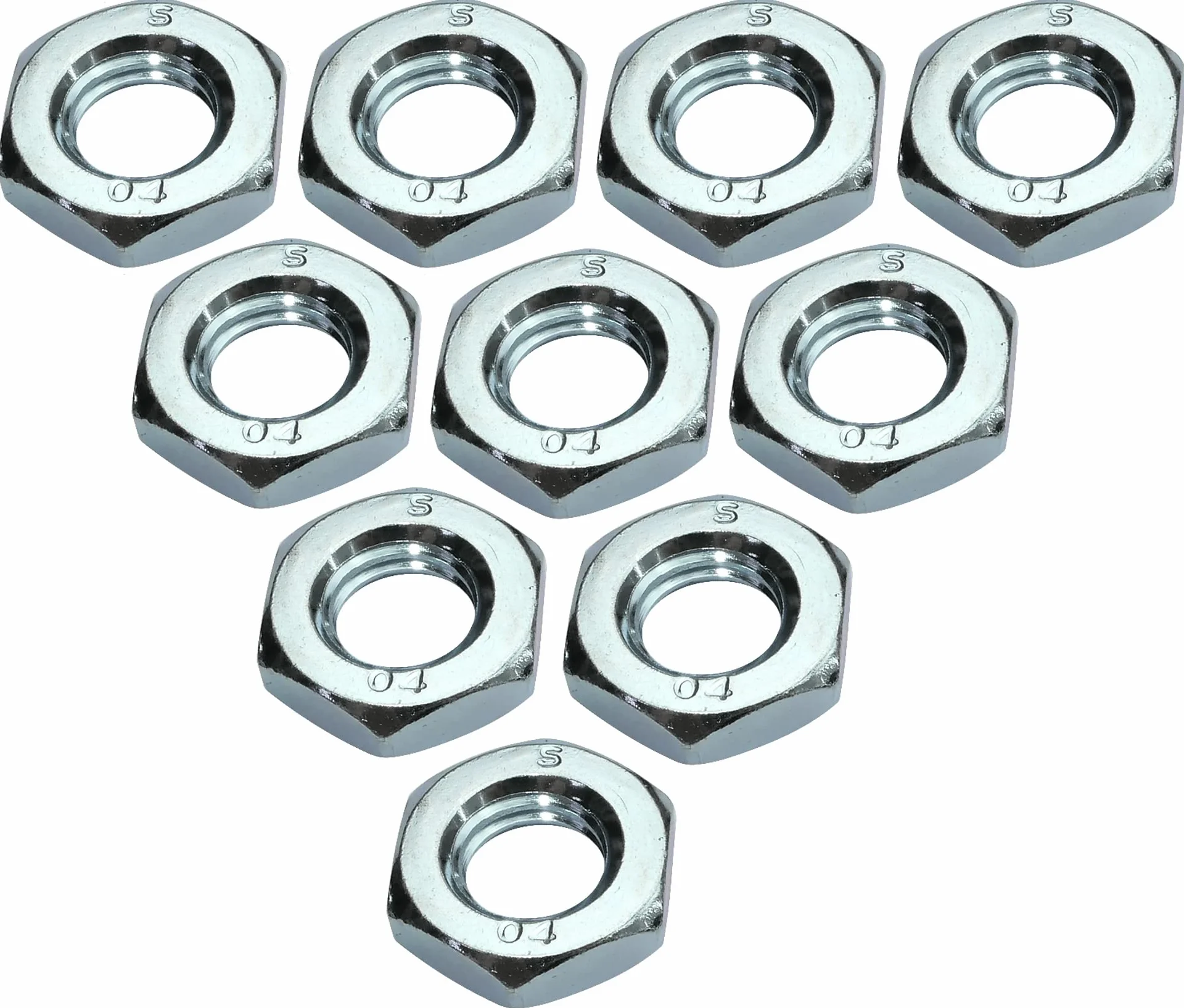 AERZETIX C49454 Set di 10 dadi bassi M10 esagonali contro dadi acciaio zincato