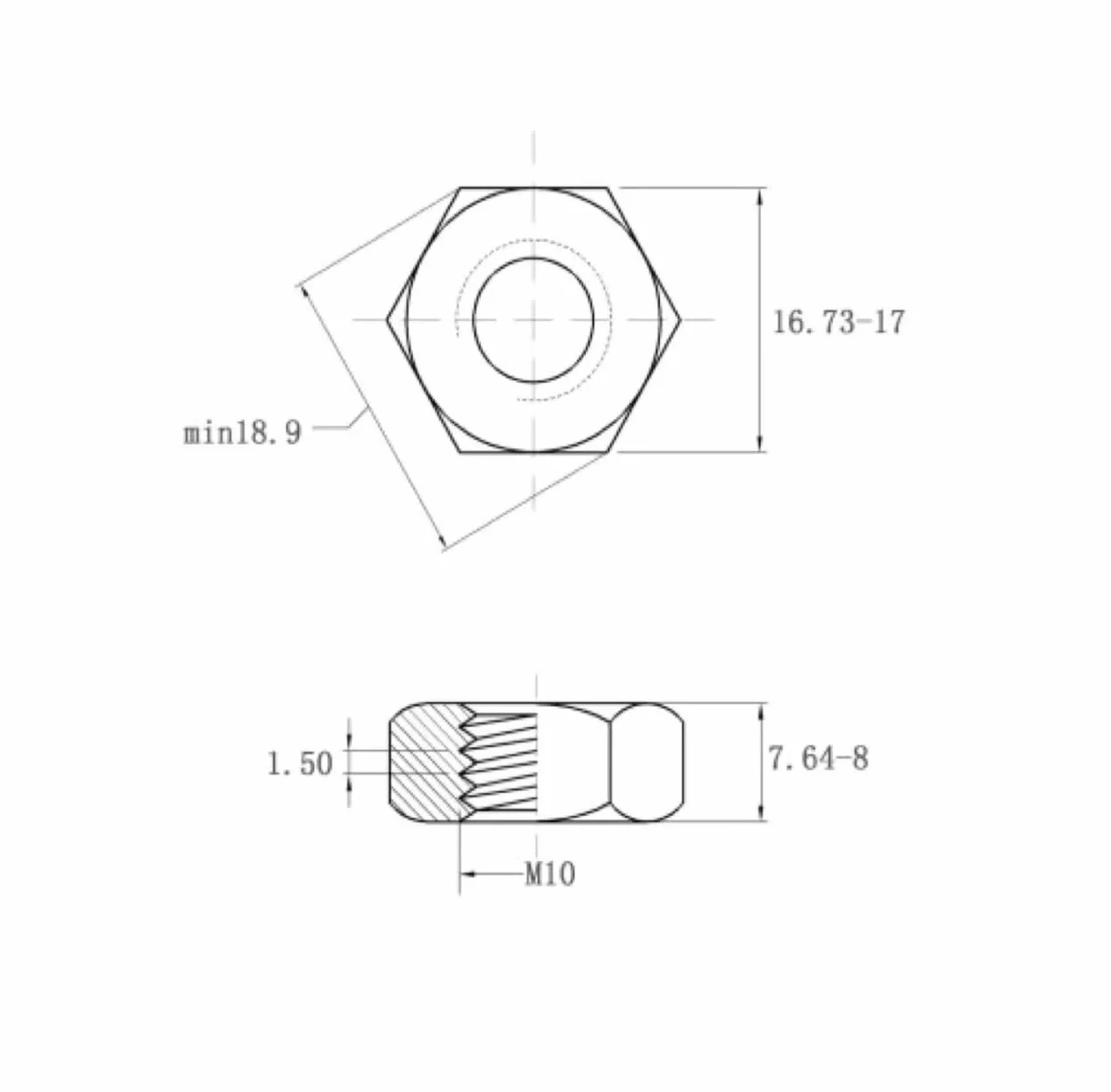 Offgridtec Nakrętka M10 A2 V2A DIN 934 ISO 25 szt
