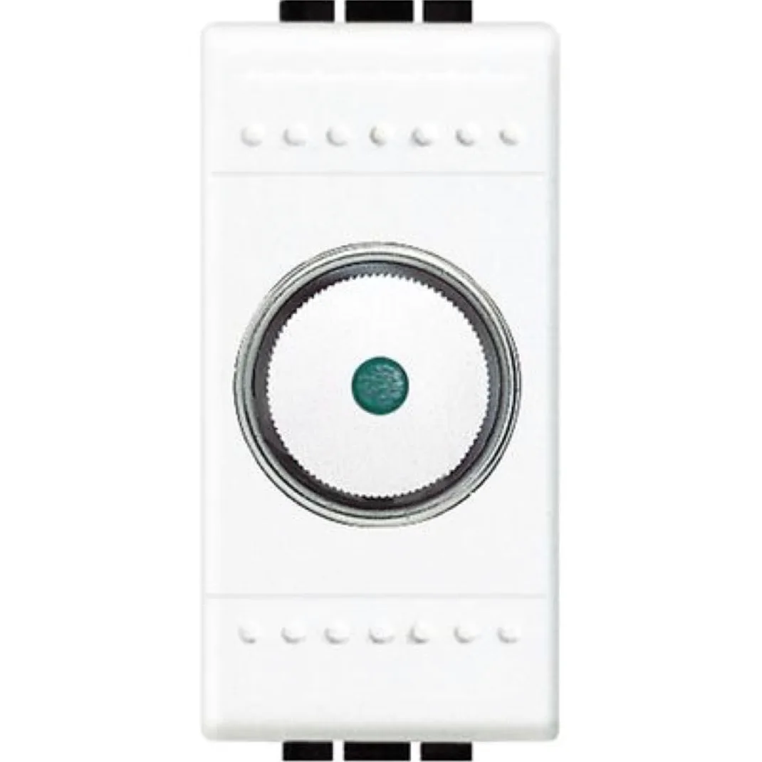 BTicino N4402N Dimmer a Manopola Resistivo 500 W con Deviatore, Bianco