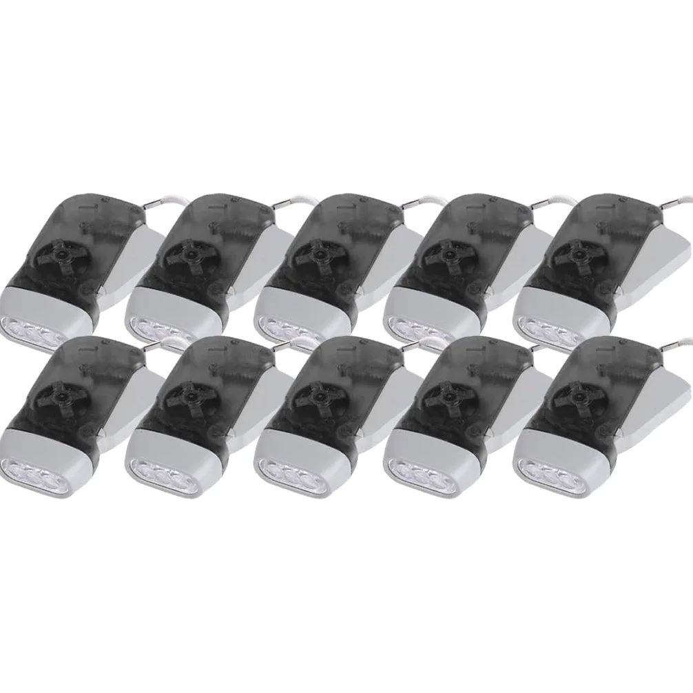 Torcia Ad Energia Manuale 4/8/10 Pezzi, Torcia Elettrica Dinamo Manuale Senza Batteria Con LED, Campeggio Ed Escursionismo(Gray color,Set 3)
