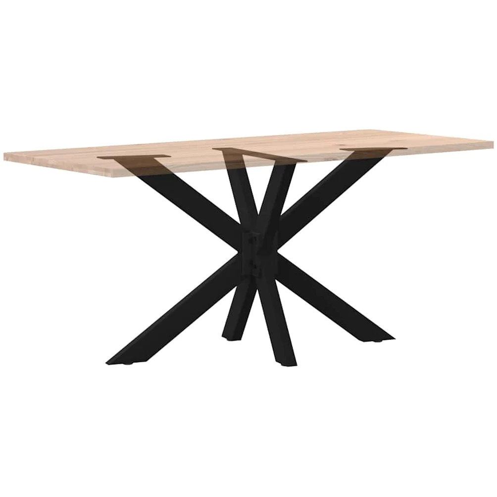 vidaXL Gamba per Tavolo da Pranzo a Forma di Ragno Nero 120x68x(72-73) cm