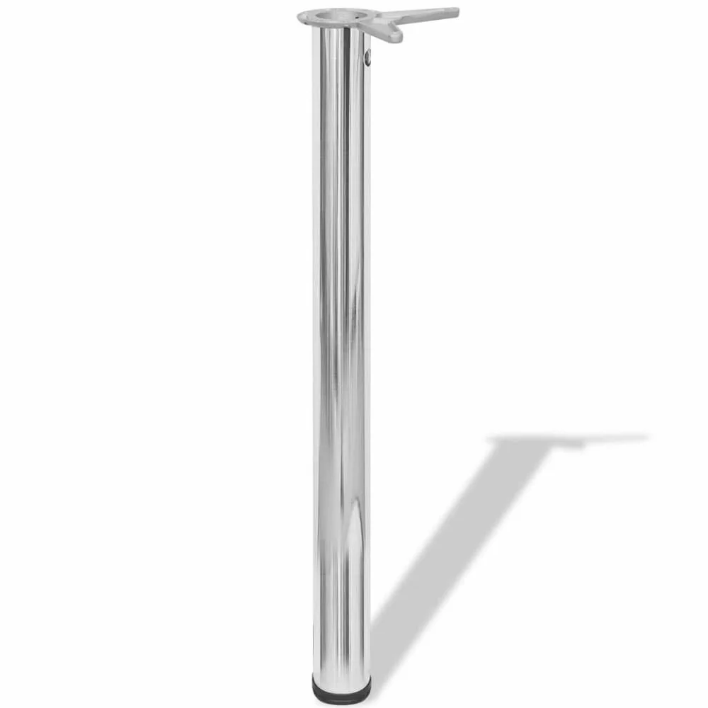 vidaXL 4X Gambe per Tavolo Cromate in Ferro Altezza Regolabile Piedi Mobili