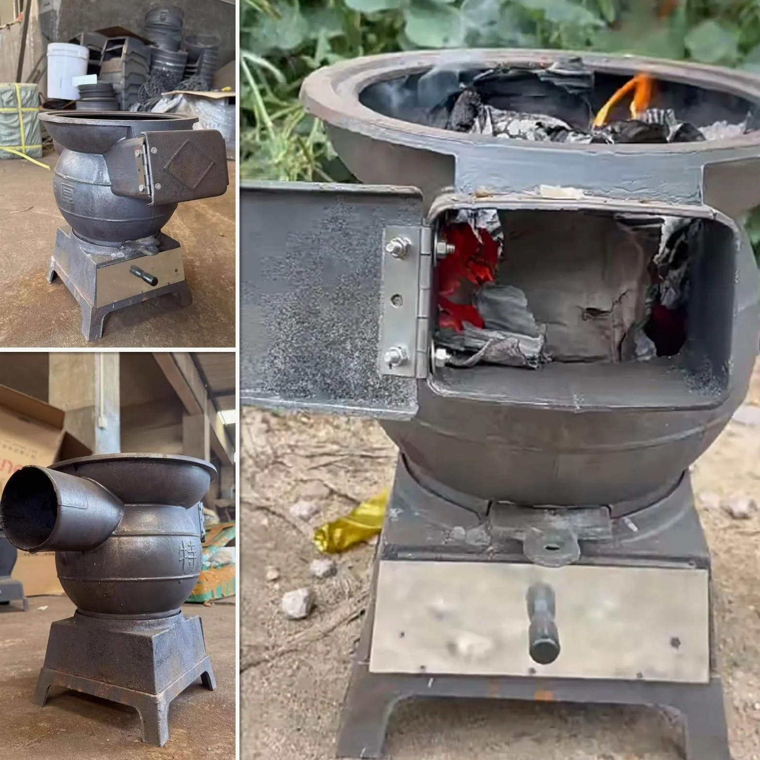Mini Barbecue Camino a Legna Stufa a Pellet Piccola Stufe a Legna da Interno Vera Stufa da Campeggio for Cucinare All'aperto, sul Patio o nel Cortile