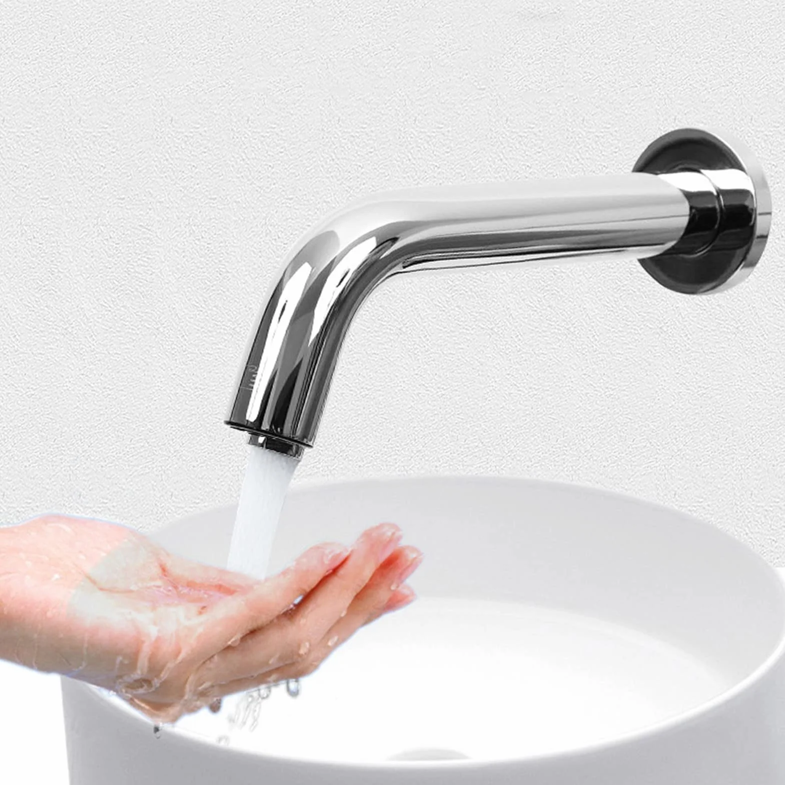 Rubinetto Touchless Automatico con Sensore a Infrarossi da Parete per Lavabo
