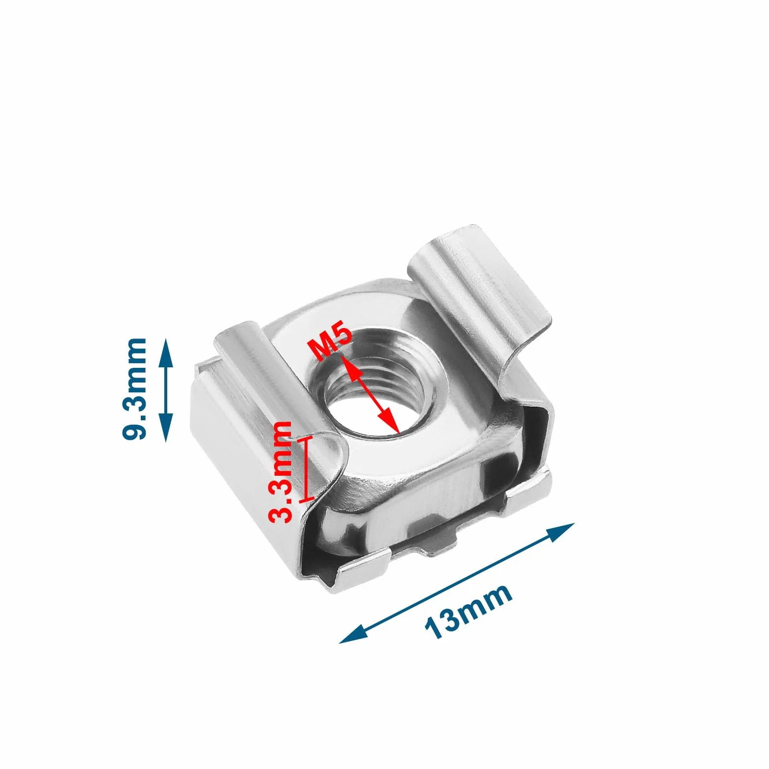 EMSea M5 304 Stainless Steel Cage Nuts 20-Pack for Server Rack Network Cabinet
