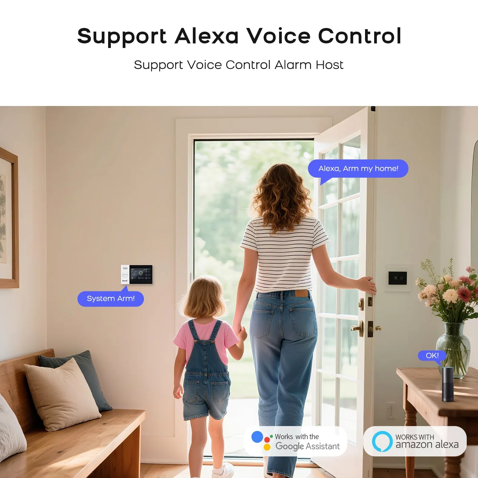 PGST kit sistema di allarme antifurto casa wireless domestico WiFi/4G SIM, APP Tuya Smartlife, RFID, sirena, sensori porta finestra, rilevatore di movimento