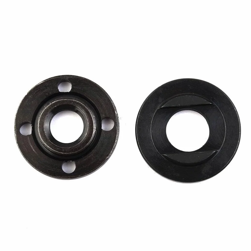 Set di 2 dadi flangiati M14 per smerigliatrice angolare, piastra di pressione metallo interno/esterno
