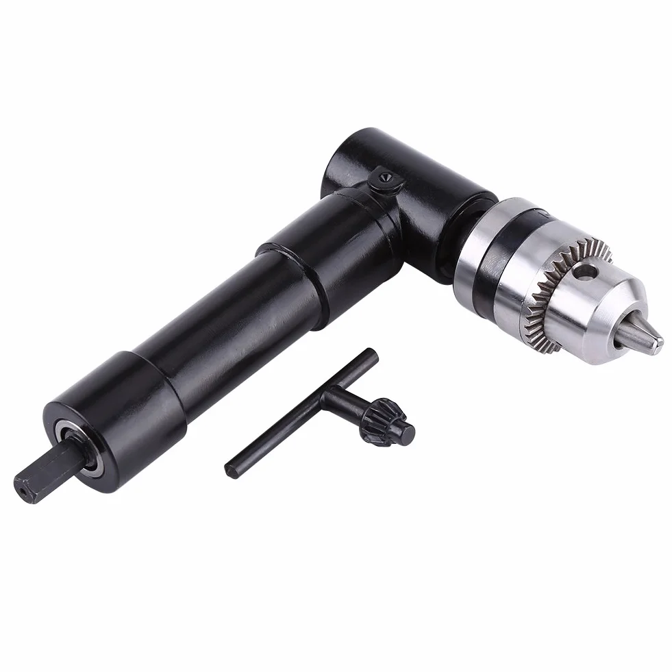Alluminio Testa a Destra Curva di Estensione Mandrino 90 Grado Trapano Allegato 8mm Gambo Esagonale di Potenza Trapano Elettrico Strumento