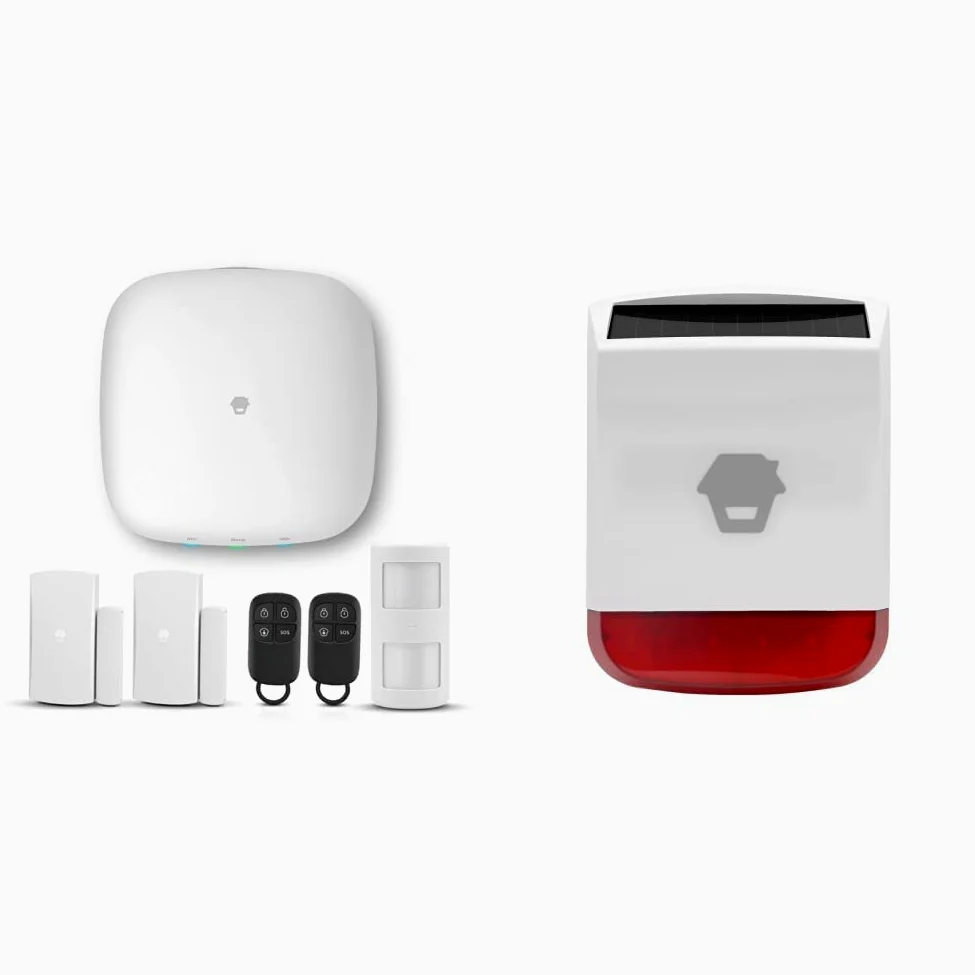 Chuango LTE-400 - Allarme domestico senza fili con sirena - Sistema di sicurezza domestica & SPS-260 Sirena solare wireless - Allarme antifurto con luce stroboscopica lampeggiante rossa