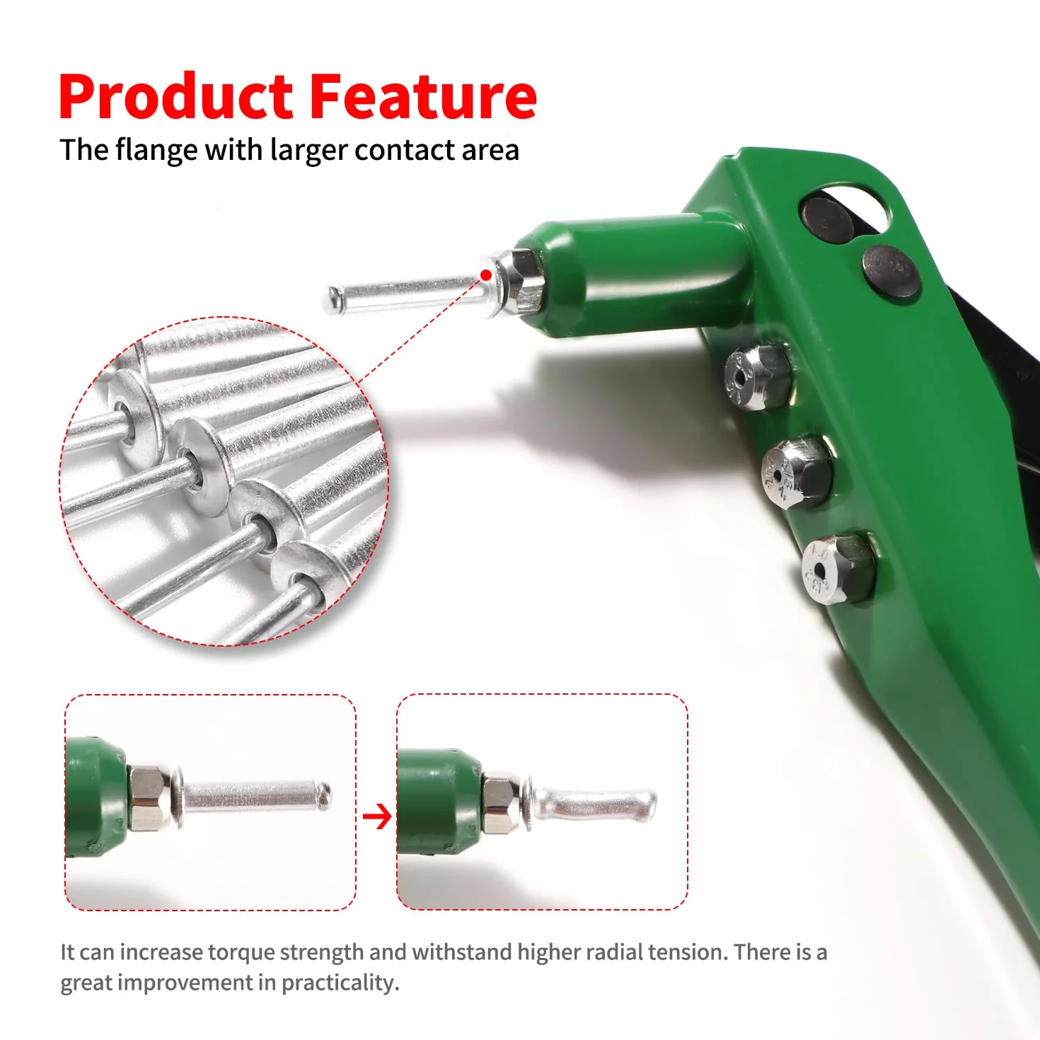 YIXISI 50 Pezzi M4.8x25 mm Rivetti Ciechi in Alluminio, Grande Flangia, Testa a Cupola