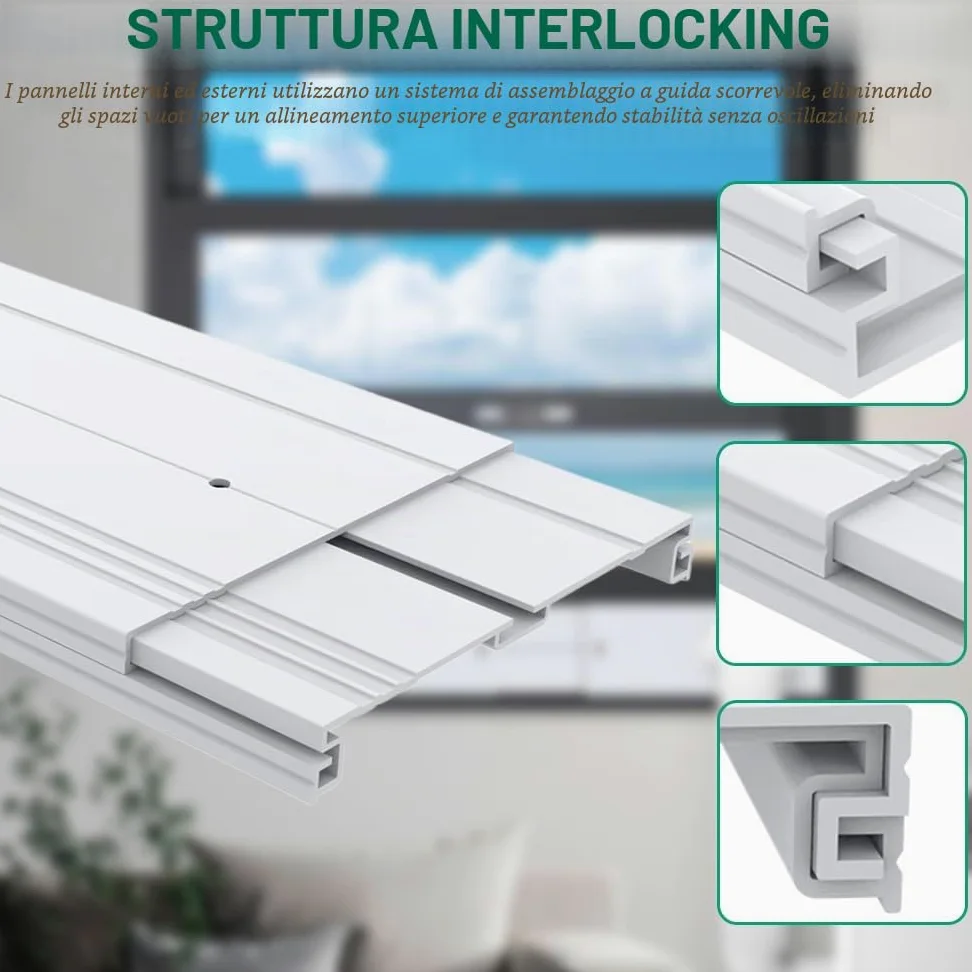 4 pezzi set di guarnizioni per condizionatore portatile, 10 cm, 130 e 150 mm, universale, set di guarnizioni per finestre per condizionatore portatile, guarnizione per porte per finestre da 43-140 cm