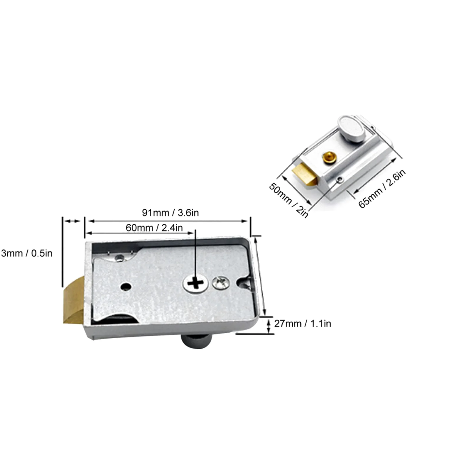 Mini Serratura con Codice Meccanico a 2-4 Cifre Serratura Codificata di Sicurezza per Porta Impermeabile per Uso Interno Ed Esterno - Finitura Cromata Resistente