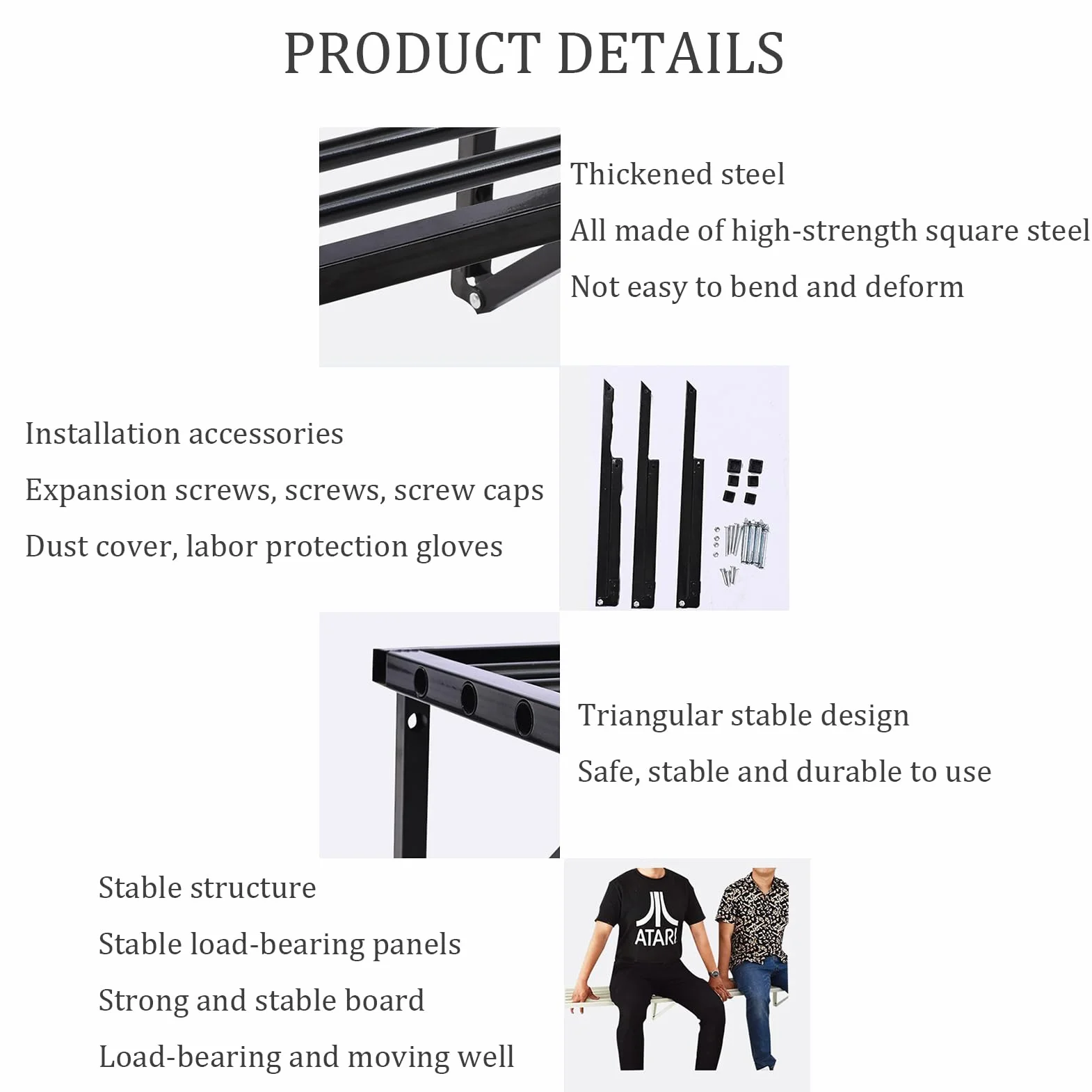 ty Mensole da parete, soluzione versatile per garage, capannone, cantina, cucina e dispensa, mensole durevoli per attrezzi, accessori e orgaion per la casa